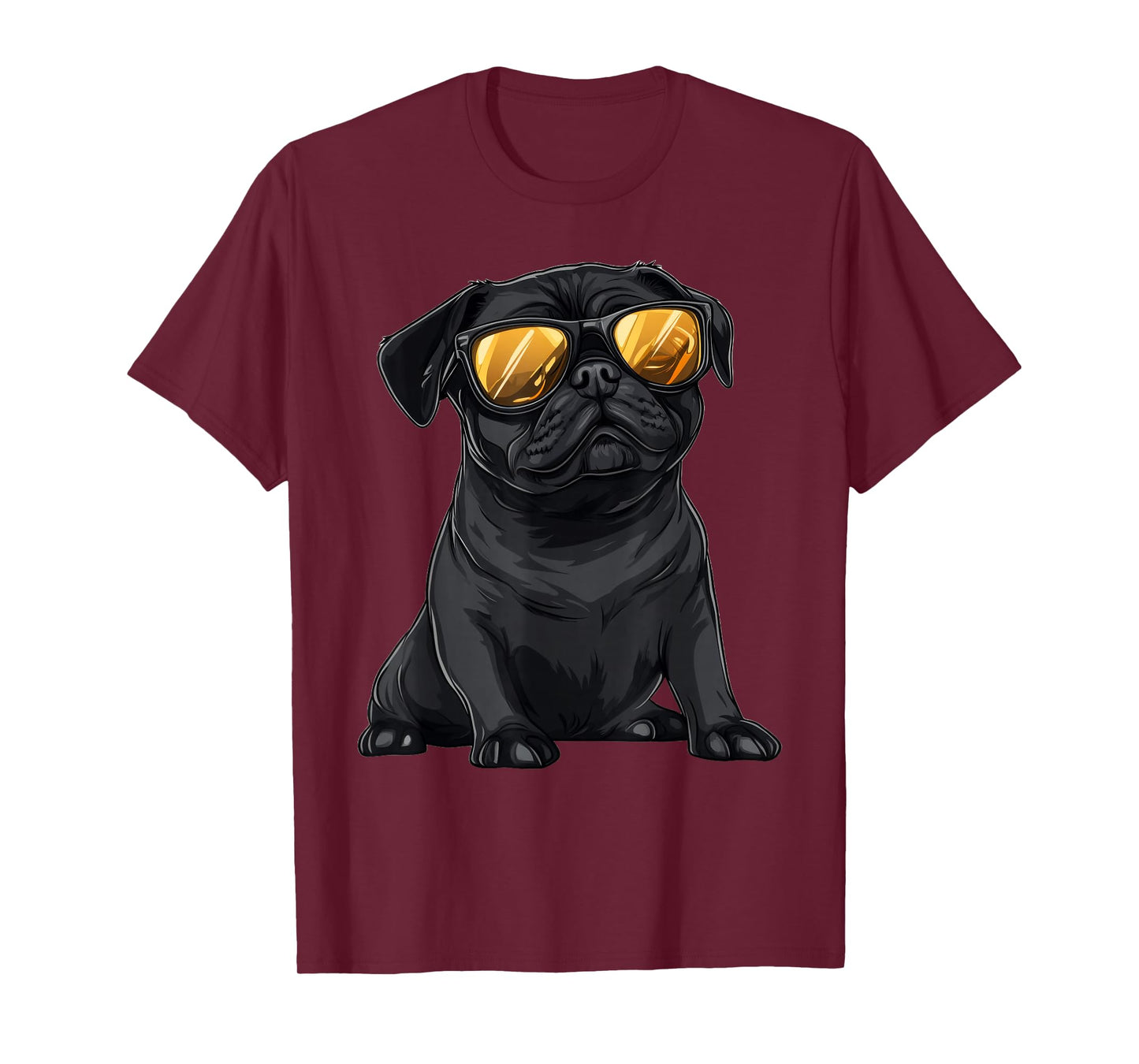 Black Pug Wearing Sunglasses Dog T-Shirt