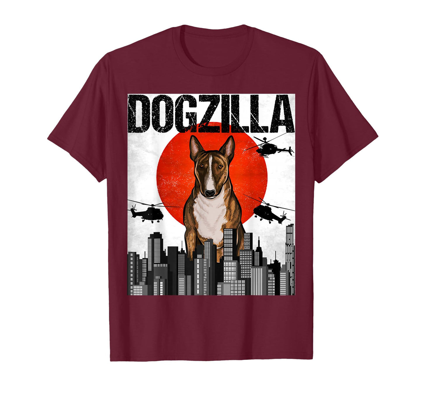 Miniature Bull Terriers Owner Gift Vintage Black Dogzilla Miniature Bull Terrier Unisex-Adults T-Shirt