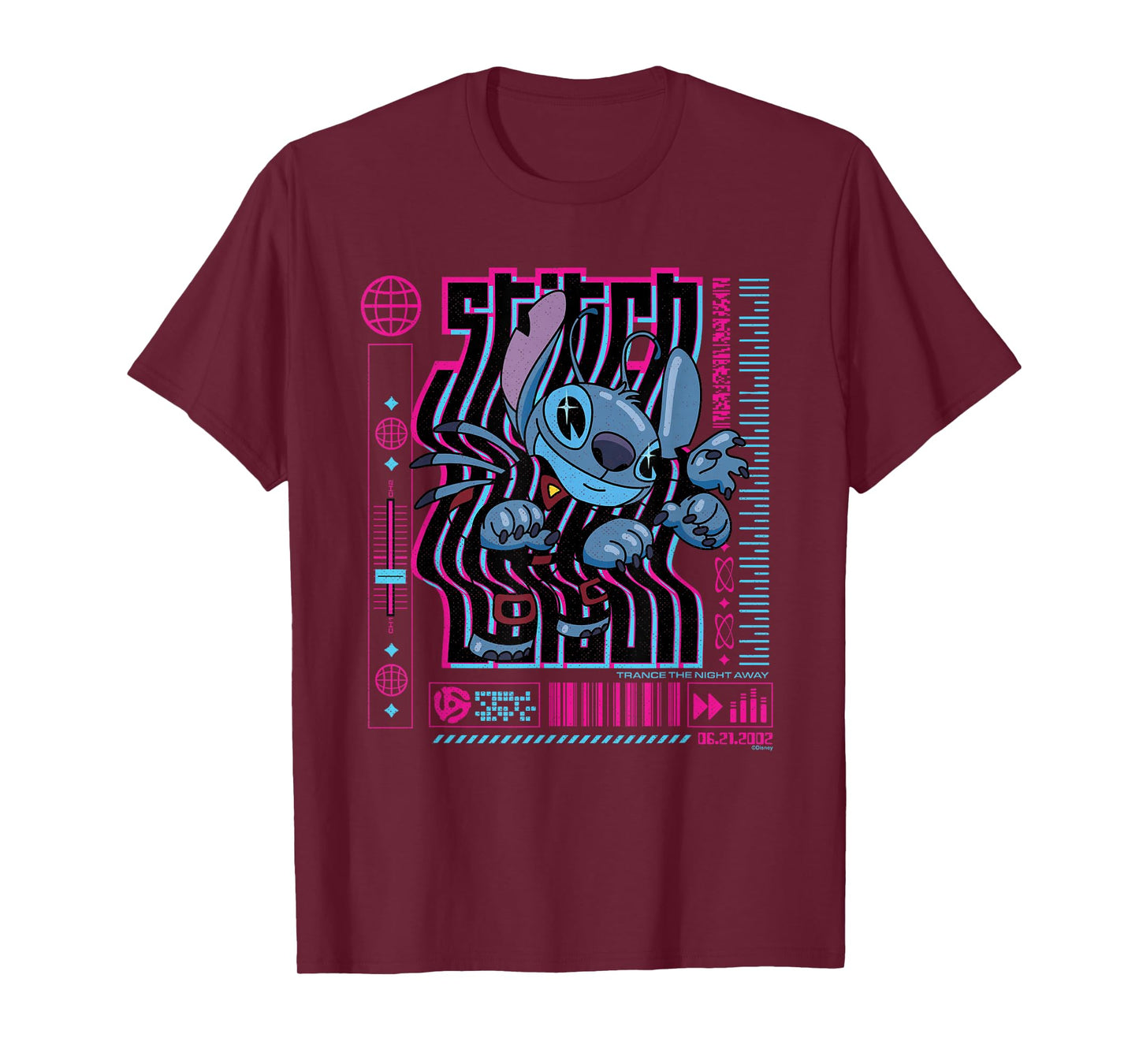 Disney Lilo & Stitch Techno Trance The Night Away 2002 T-Shirt