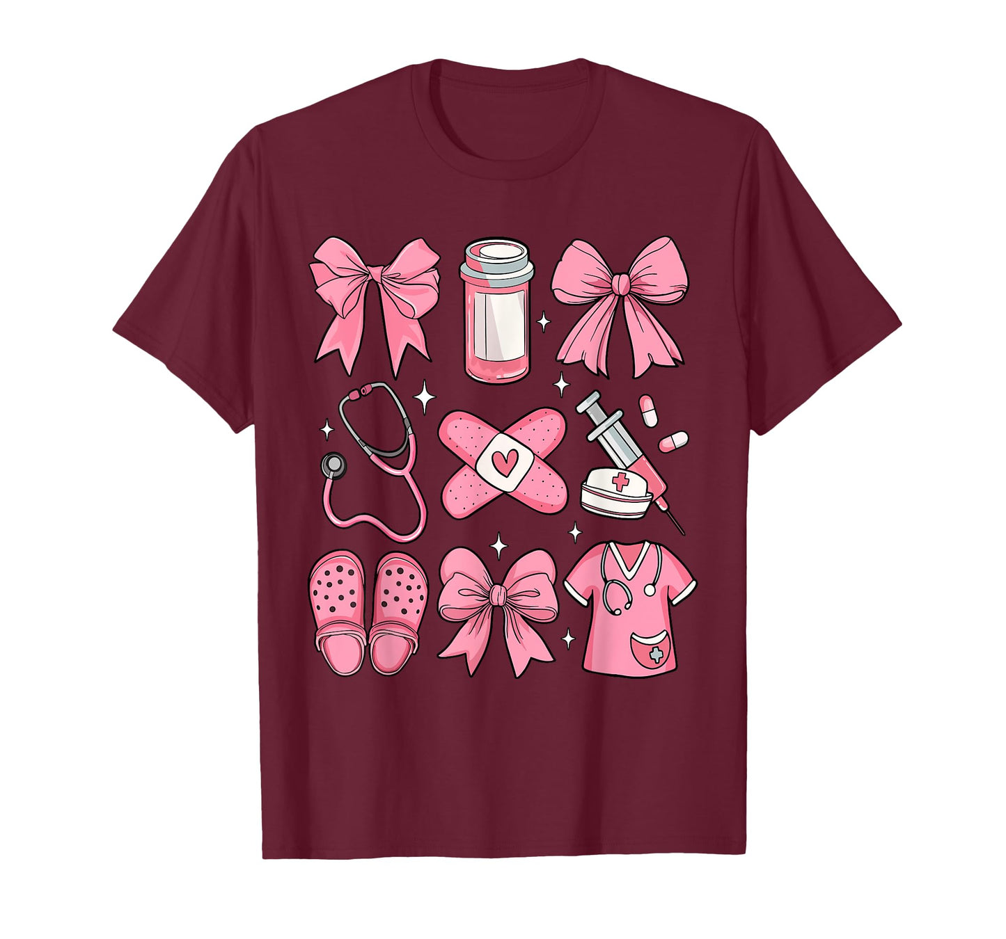 Nurse Valentines Day Coquette Bow Valentine Nurse RN PCT CNA T-Shirt