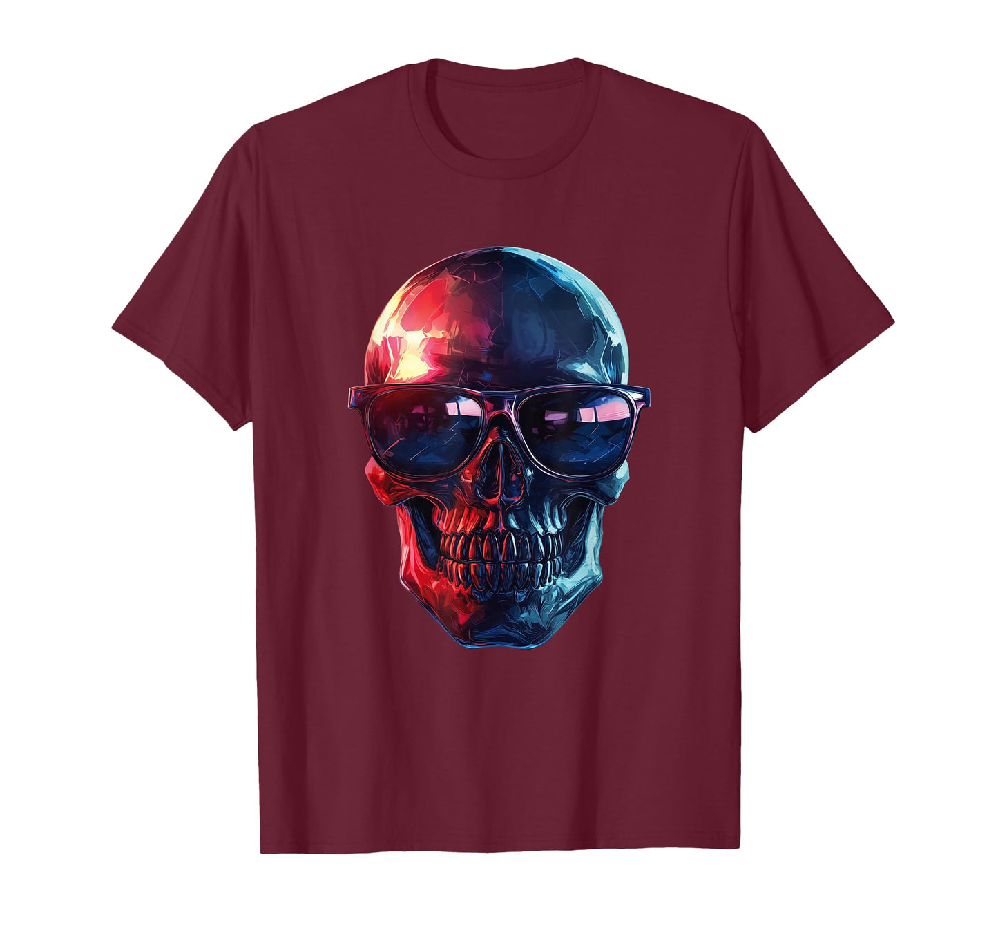 Skull wearing Sunglasses Gothic Goth Skeleton Emo Graphic T-Shirt