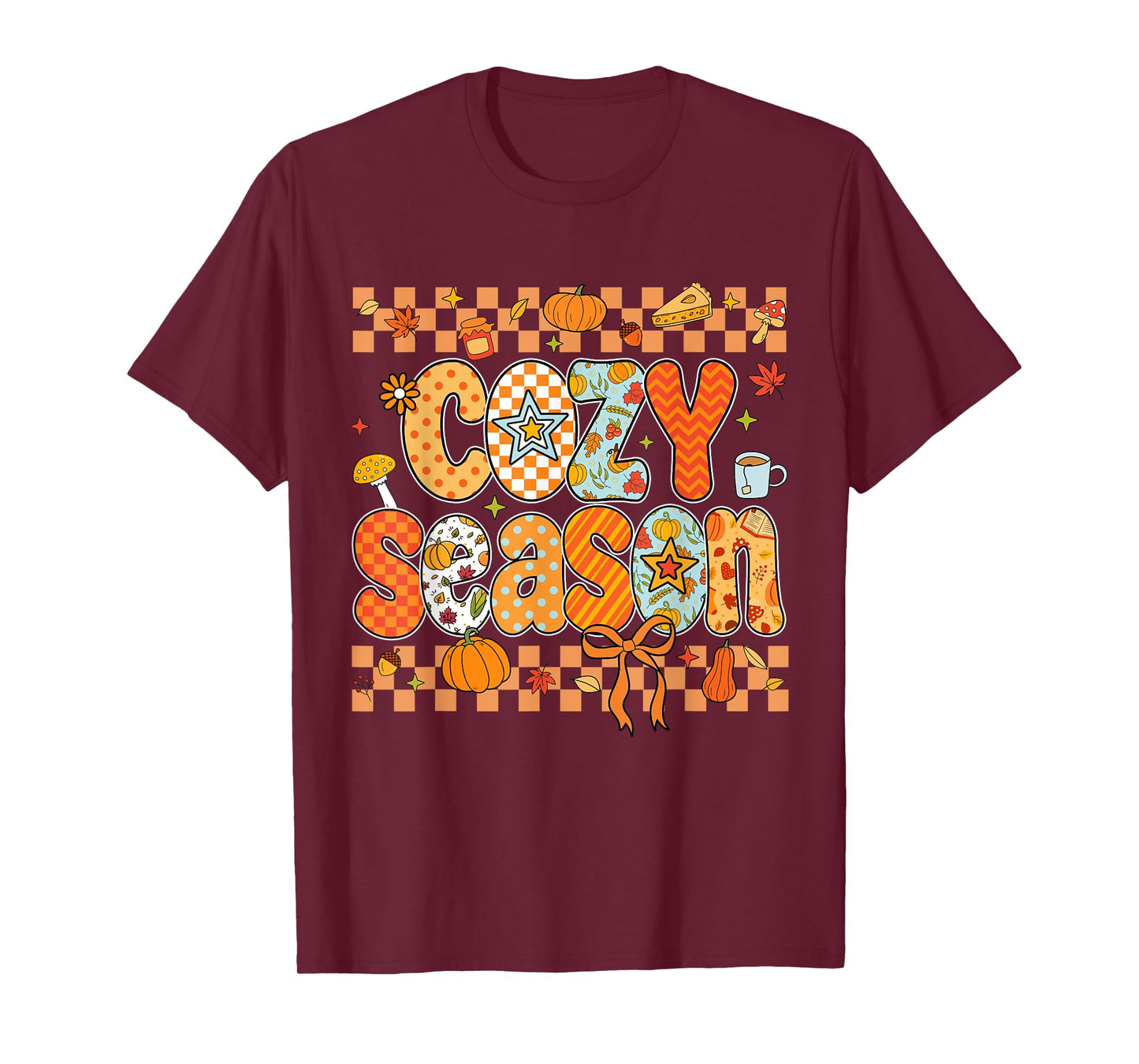 Preppy Cozy Season Fall Vibes Thanksgiving Halloween Autumn T-Shirt