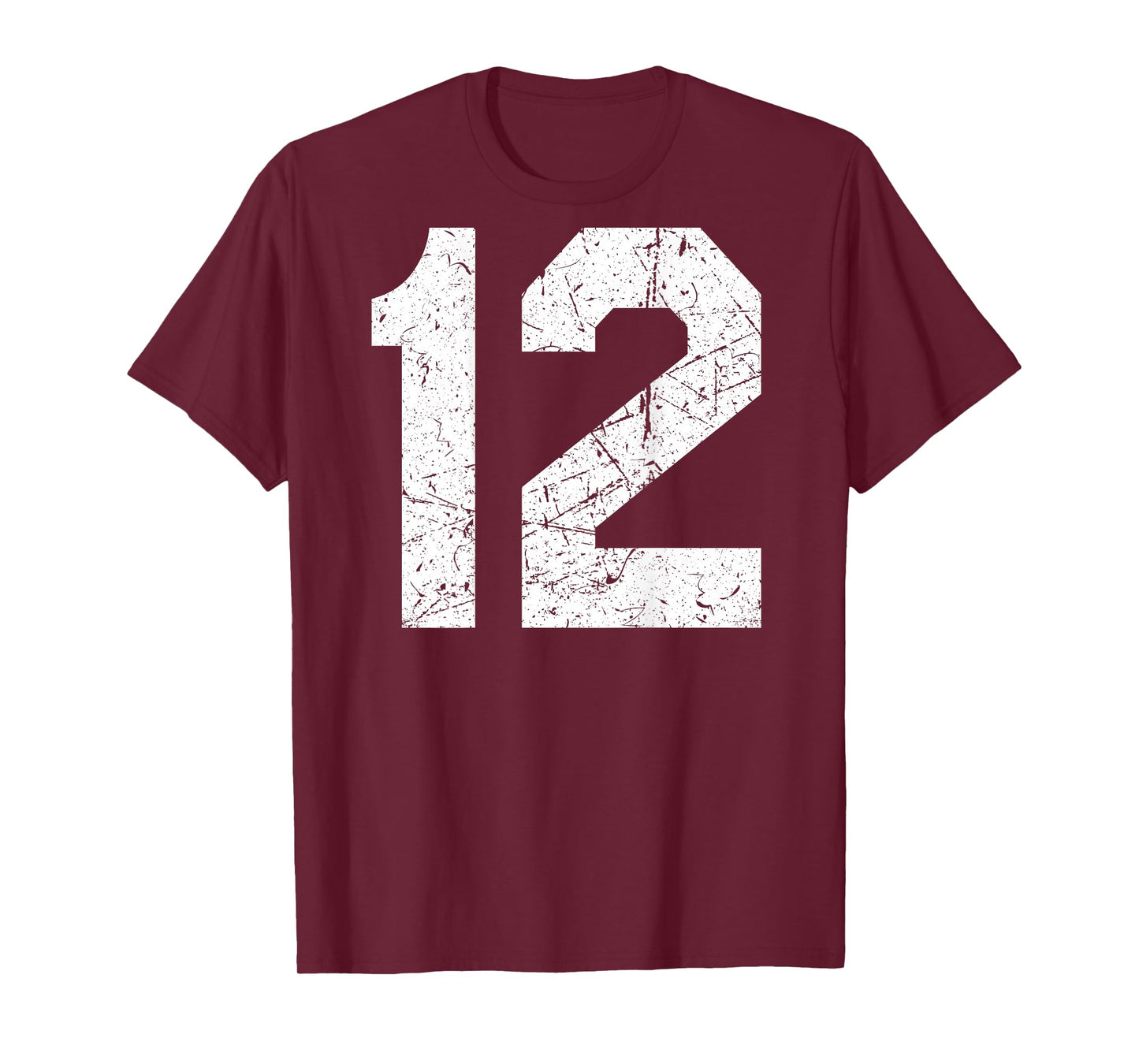 Jersey Uniform Number #12 Athletic, 12th Birthday T-Shirt