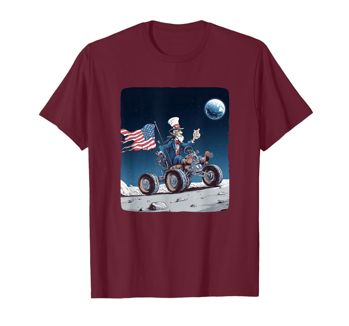 Awesome US President on Moon with Cool Vehicle T-Shirt