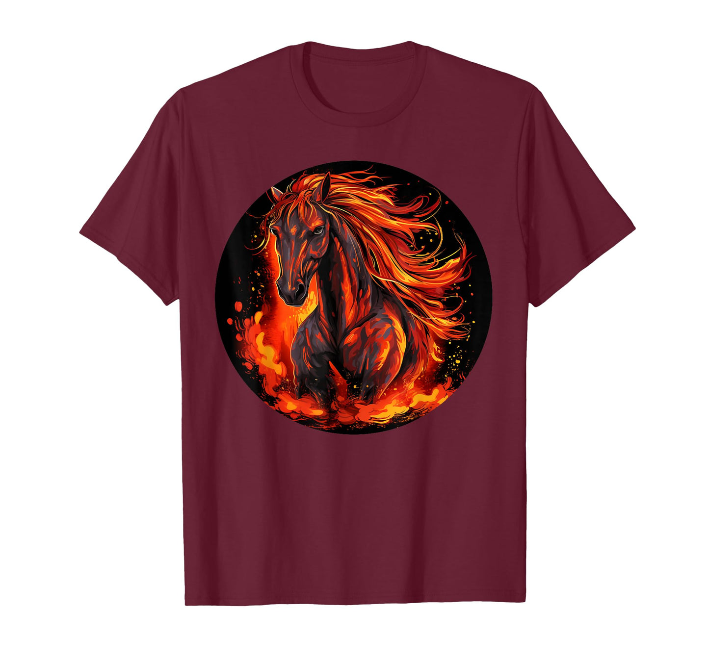 Funny burning horse outfit for horses flames lovers T-Shirt