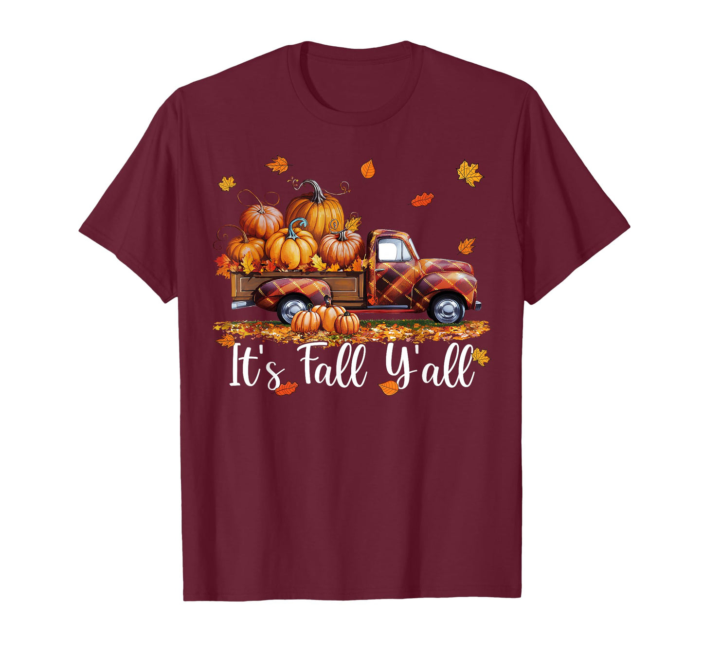 It's Fall Y'all Pumpkin Truck Autumn Tree Hello Fall T-Shirt