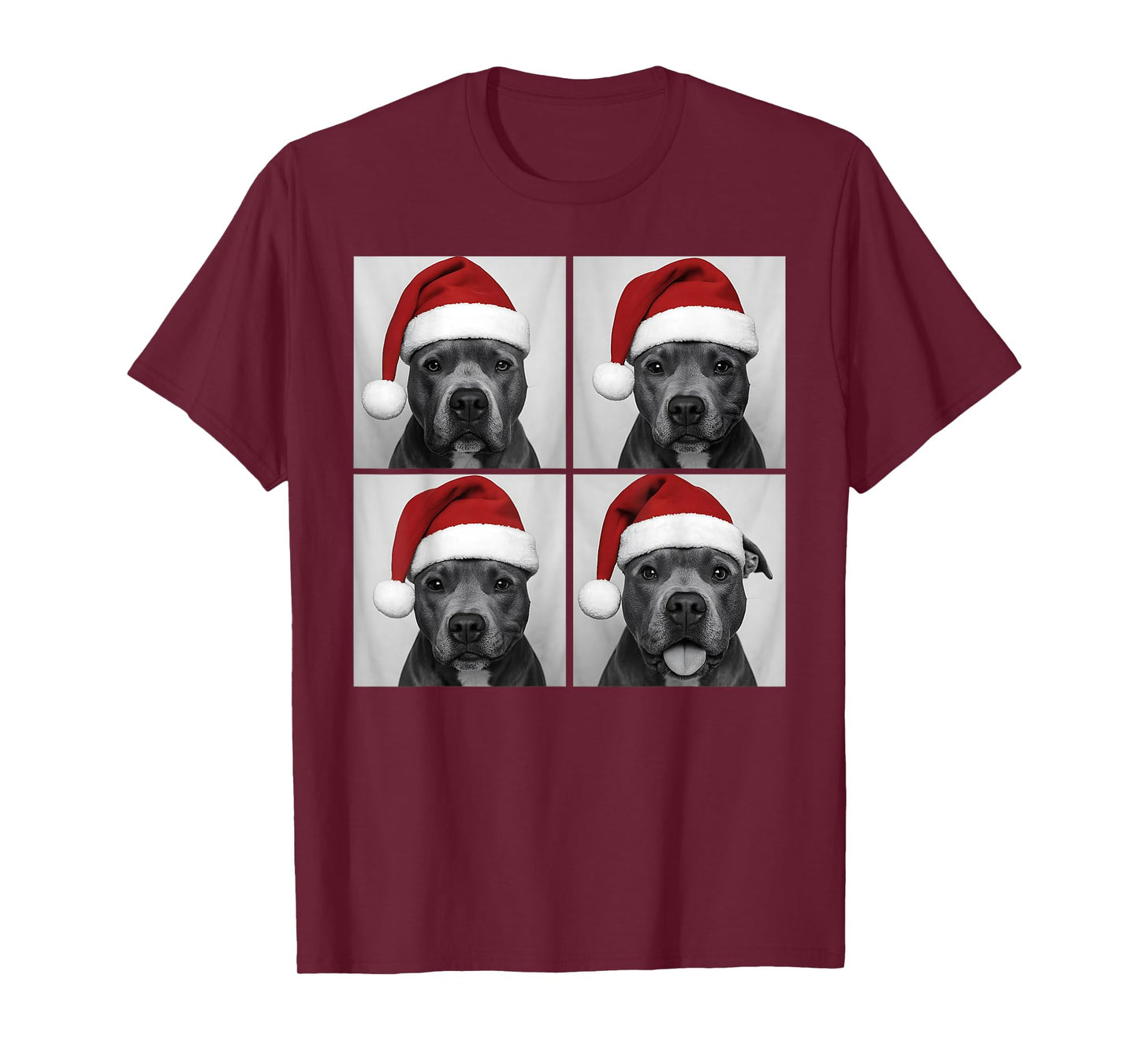 Funny Christmas Pitbull Santa Pittie Dog Lover Photo Booth T-Shirt