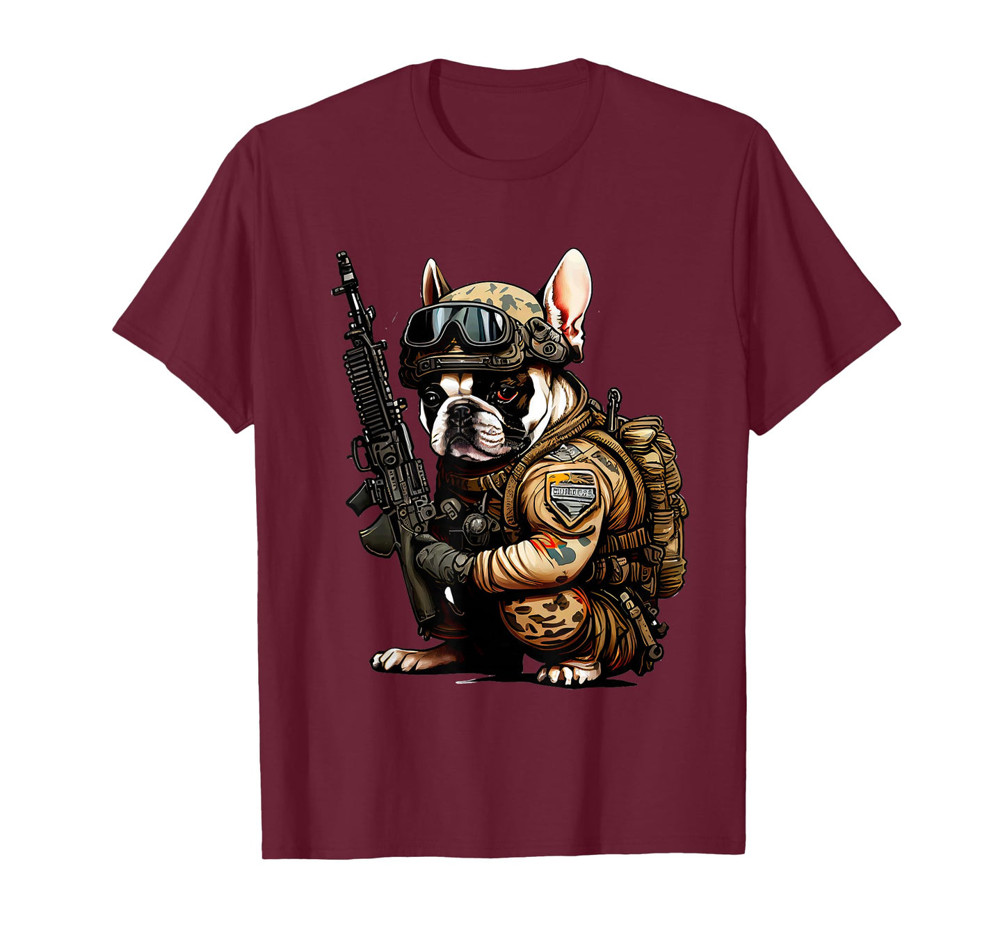 Military Bulldog Tactical Frenchie Ready For Action T-Shirt