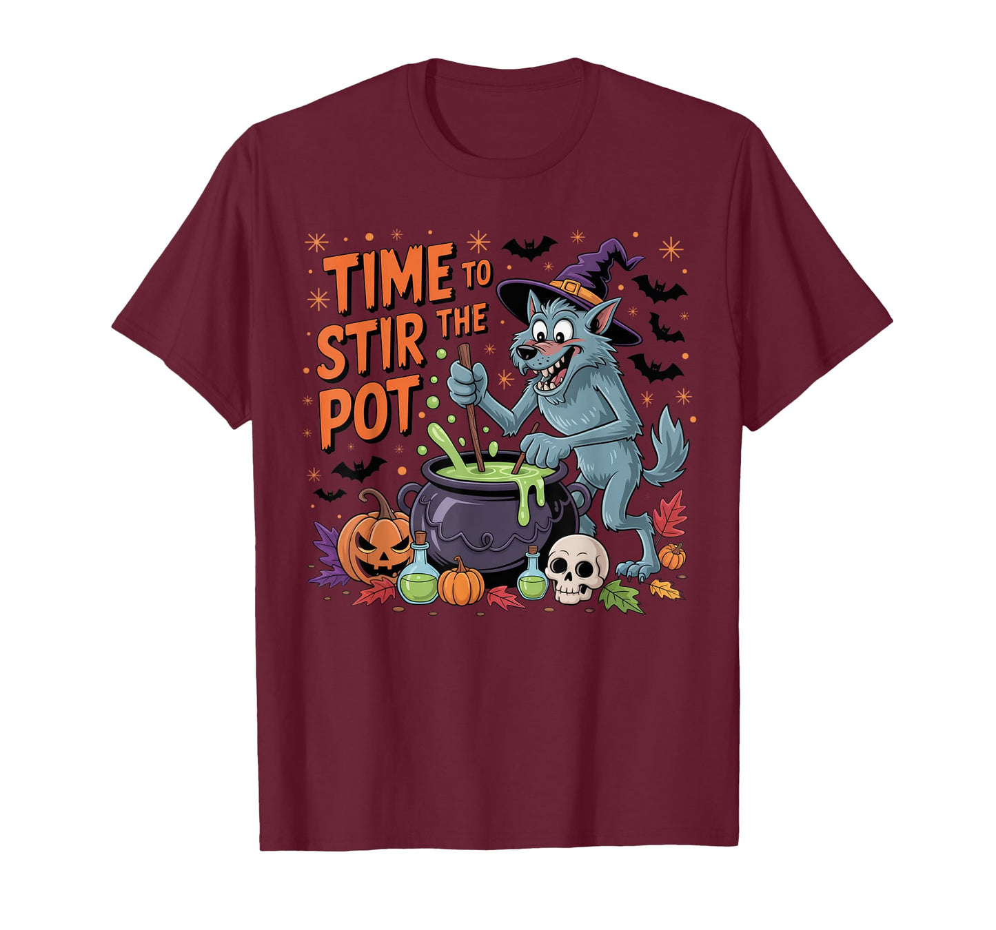 Funny Halloween Werewolf Time to Stir the Pot T-Shirt