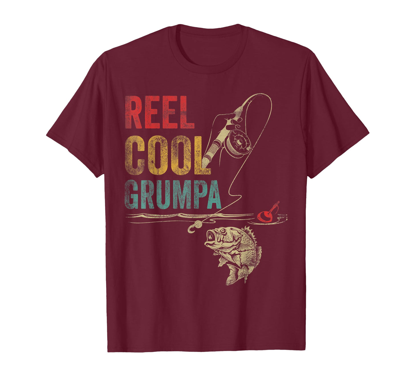 Mens Vintage Reel Cool Grumpa Fish Fishing Fathers Day T-Shirt