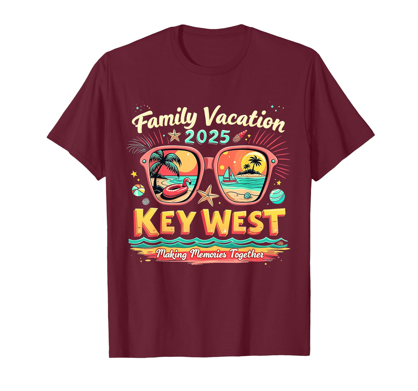 Funny Key West Family Vacation 2025 Tropical Vibes Costume T-Shirt