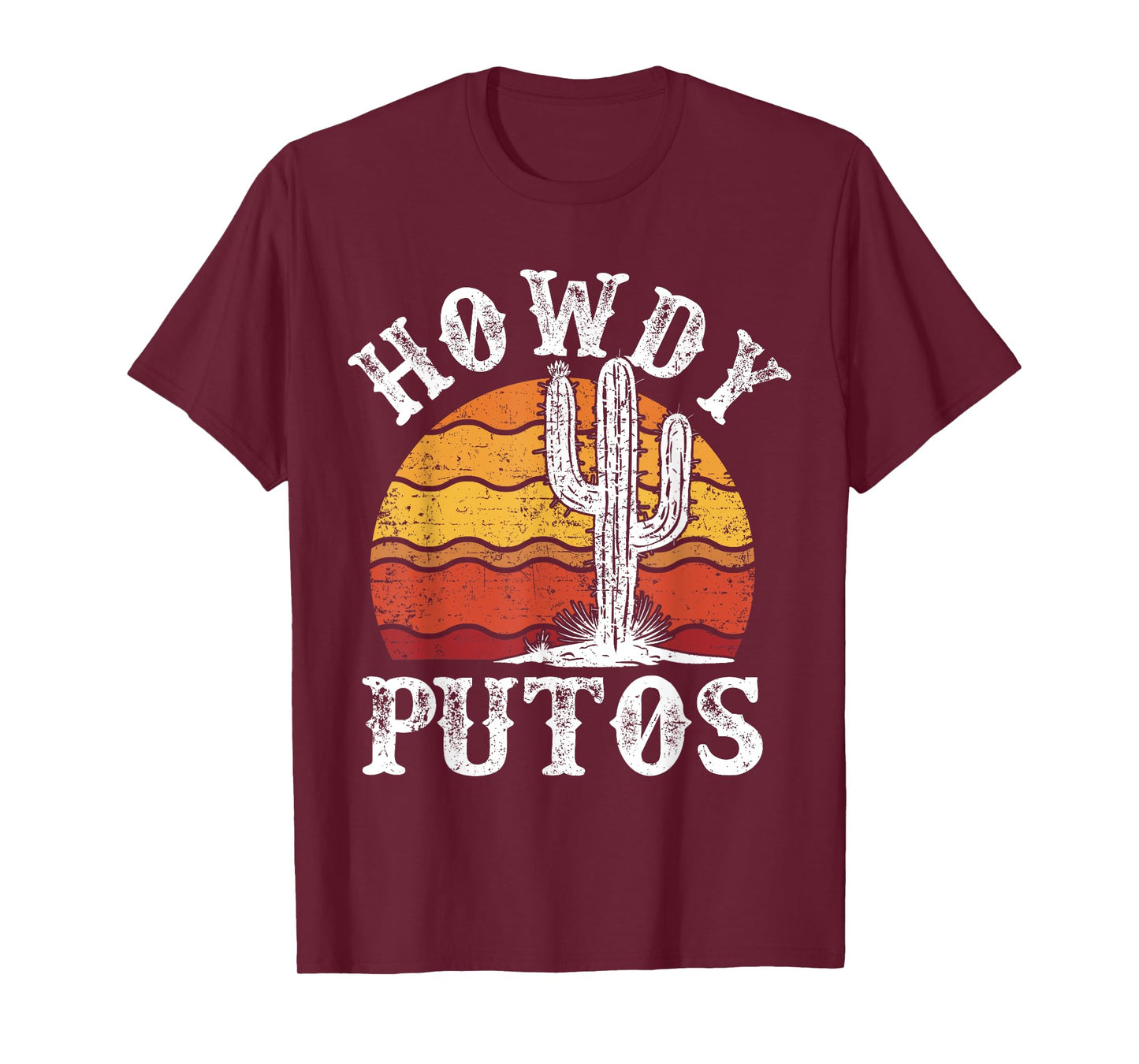 Retro Vintage Howdy Putos Country Western Cowboy Rodeo Funny T-Shirt