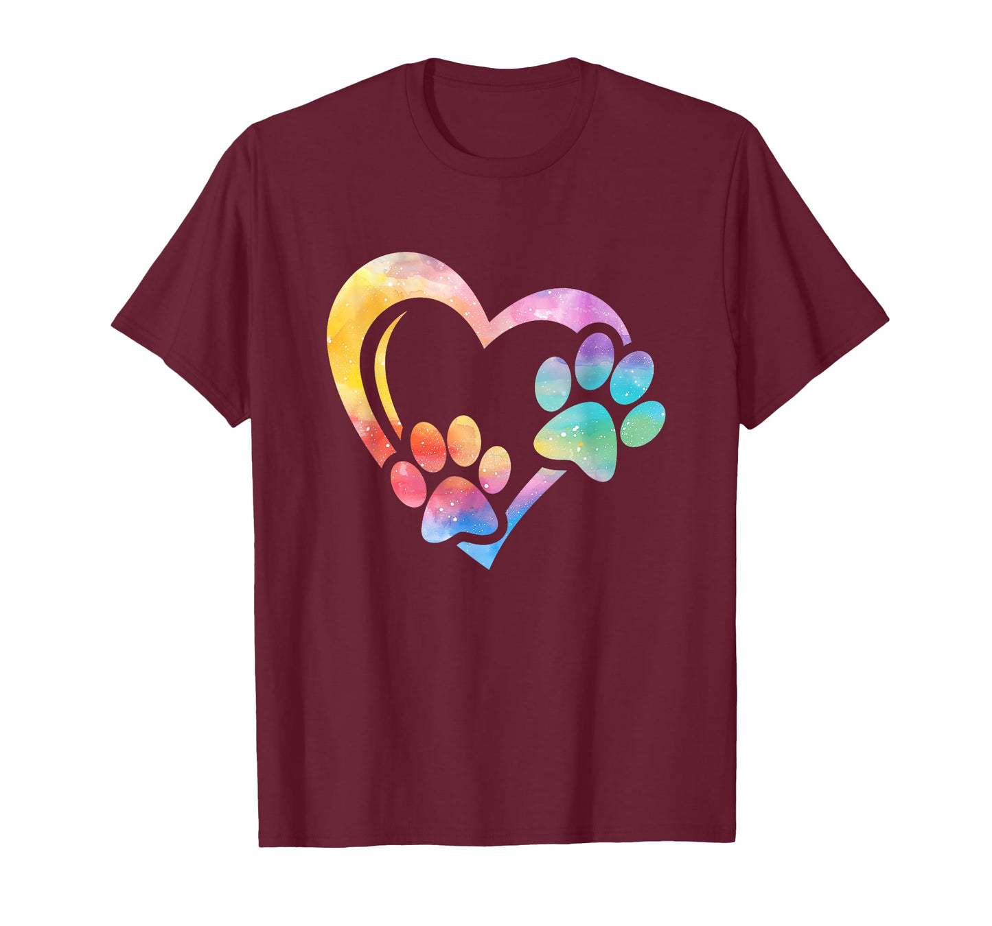 Dog Paw Print Heart Paw Dog Mom Dog Lover T-Shirt