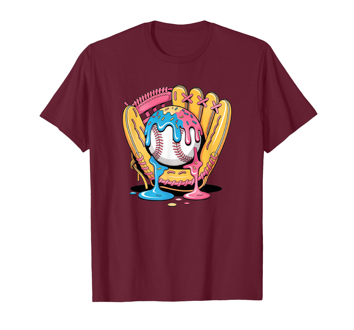 Baseball Gloves Dripping Ice Cream Drip Youth Boys T-Shirt