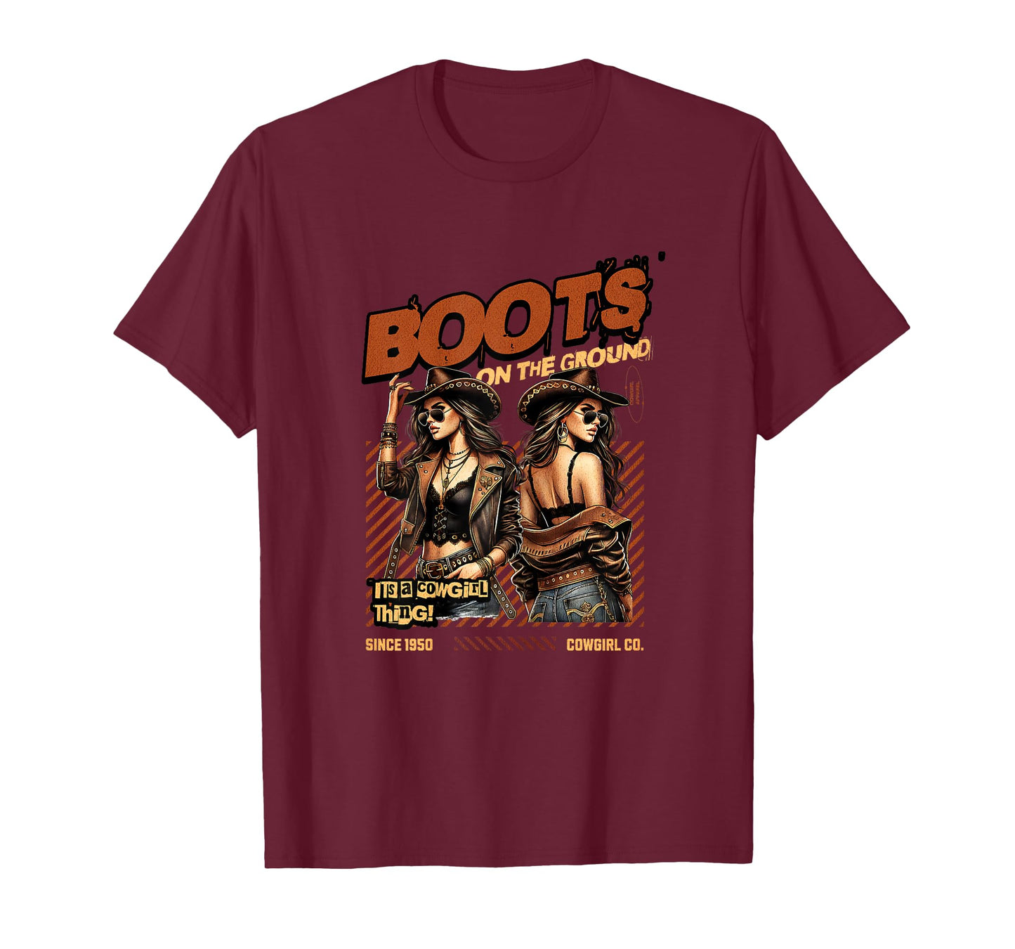 Cowgirl Linedance Boots On The Ground T-Shirt