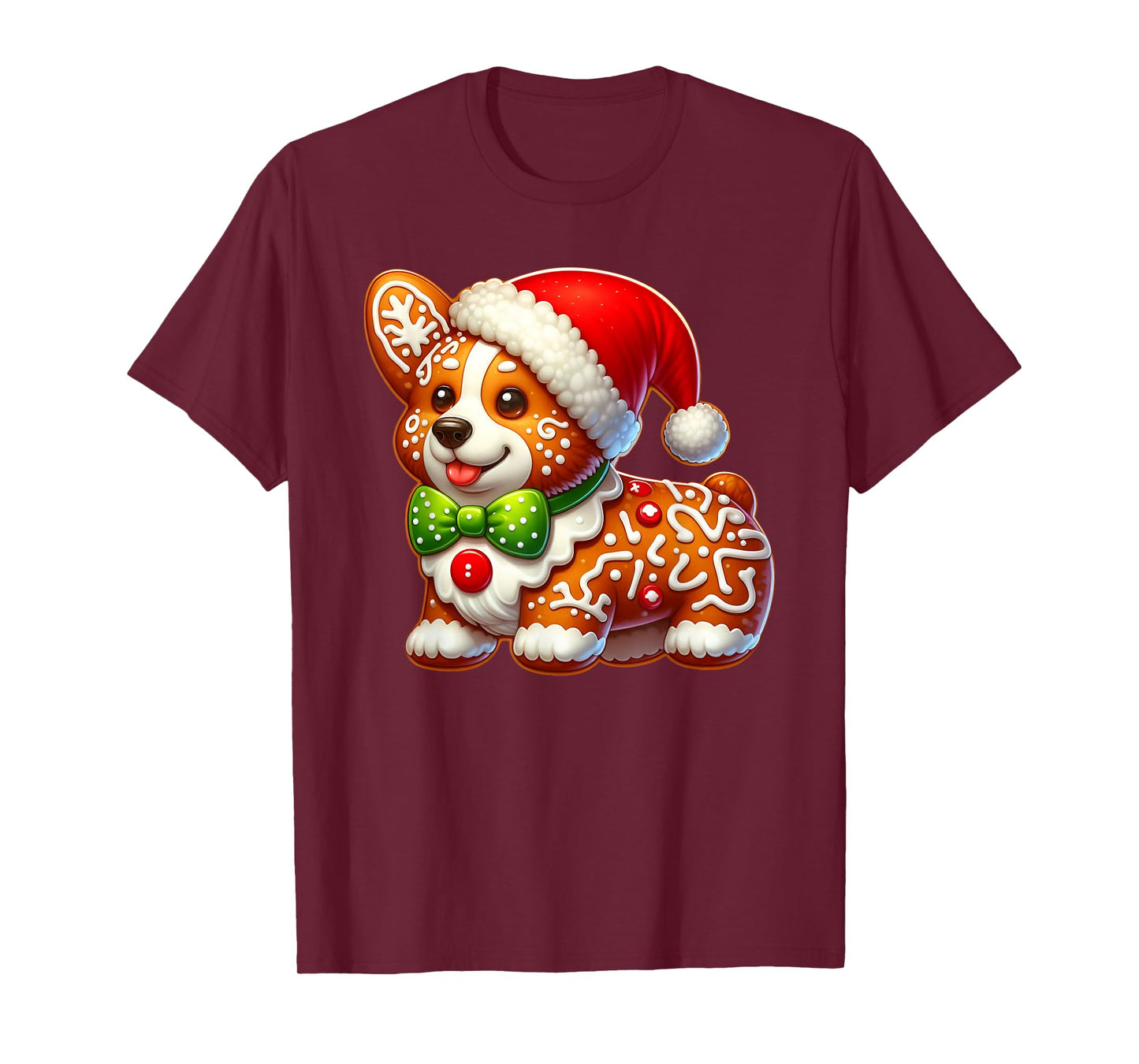 Funny Gingerbread Man Corgi Christmas Dog Womens Mens Kids T-Shirt