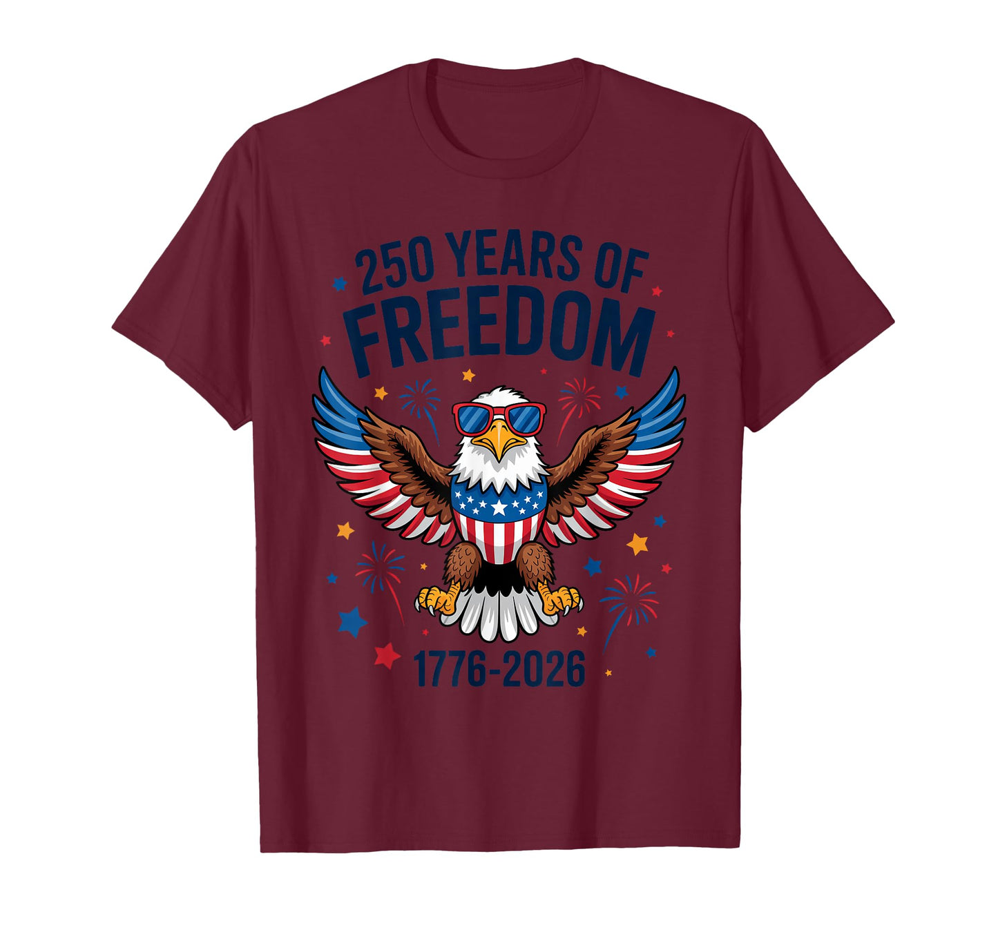 1776 to 2026 Eagle USA 250 Years Freedom Independence Day T-Shirt