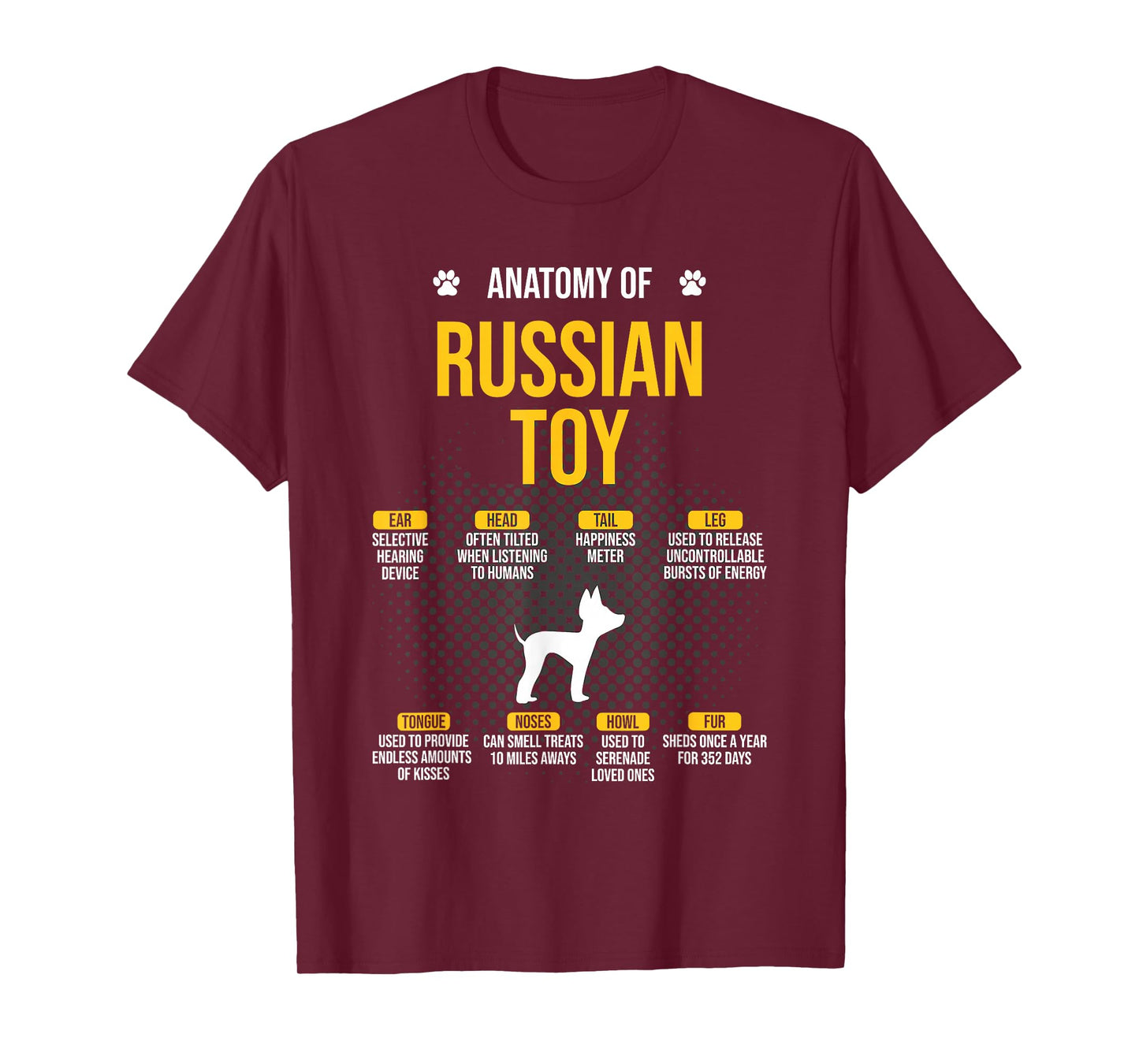 Anatomy Of Russian Toy Dog Lover T-Shirt