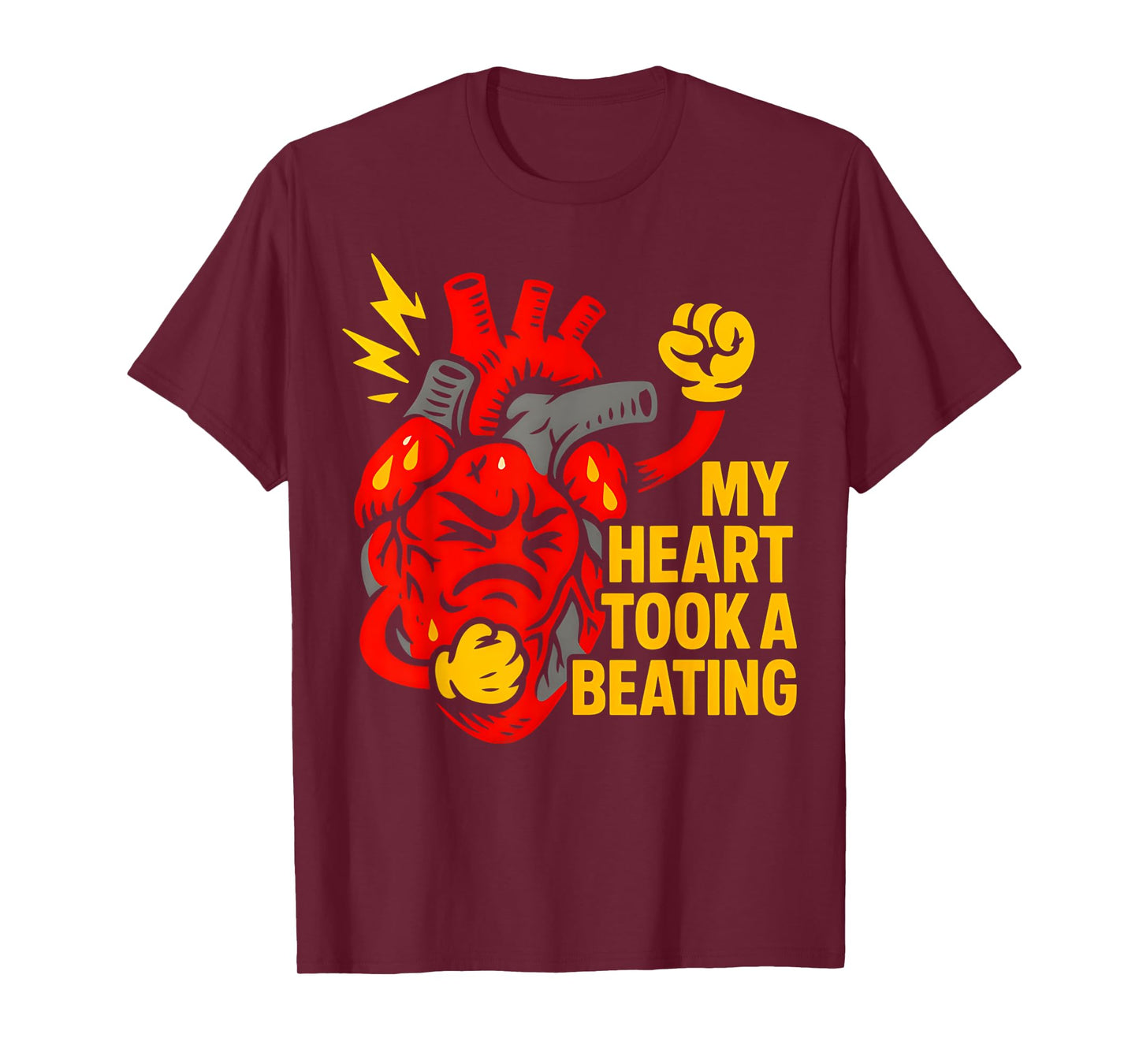 Heart Attack My Heart Took A Beating Cool Mens Surgery Recov T-Shirt