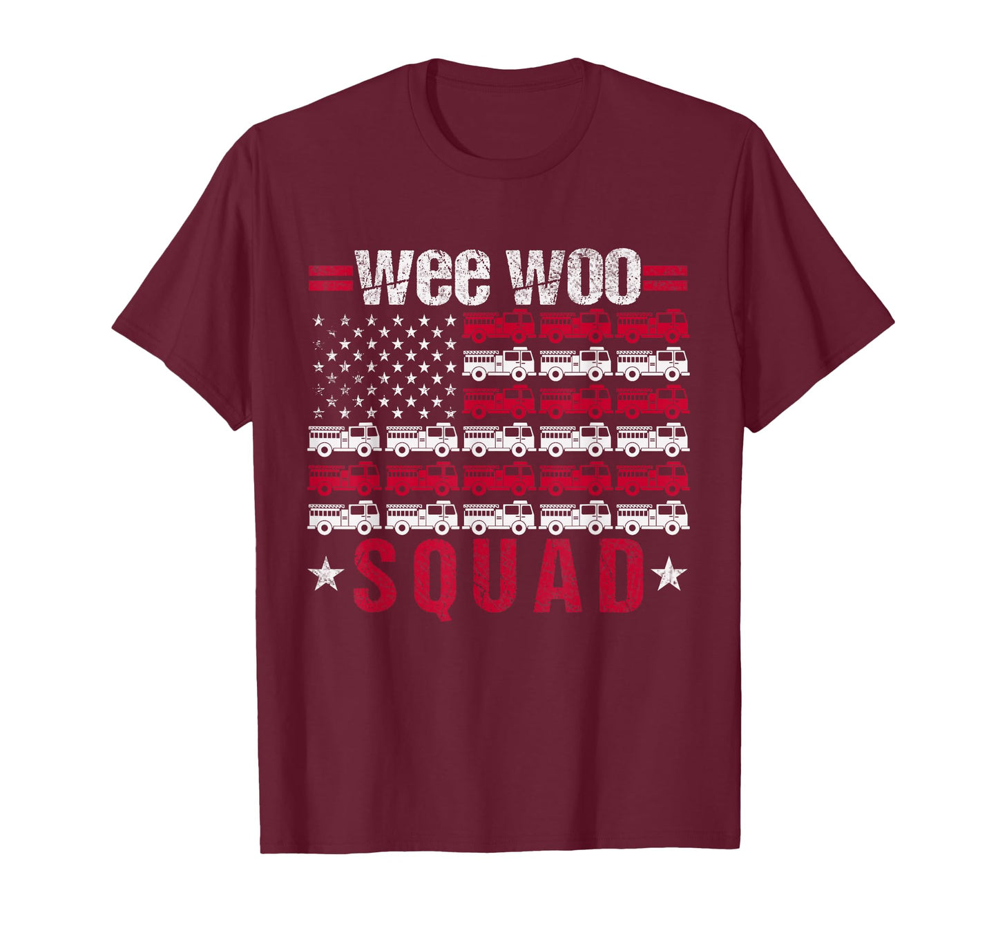 Funny Wee Woo Squad Fire Truck Design for Kids and Adults T-Shirt