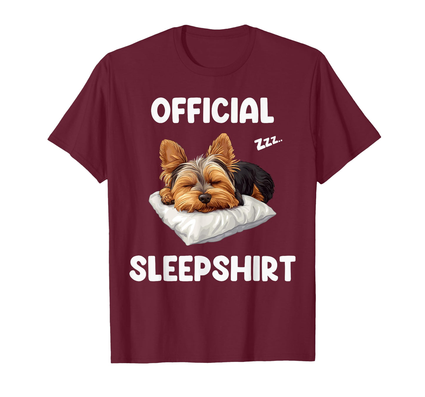 Official Yorkshire Terrier Sleepshirt Cute Yorkie Dog Lover T-Shirt