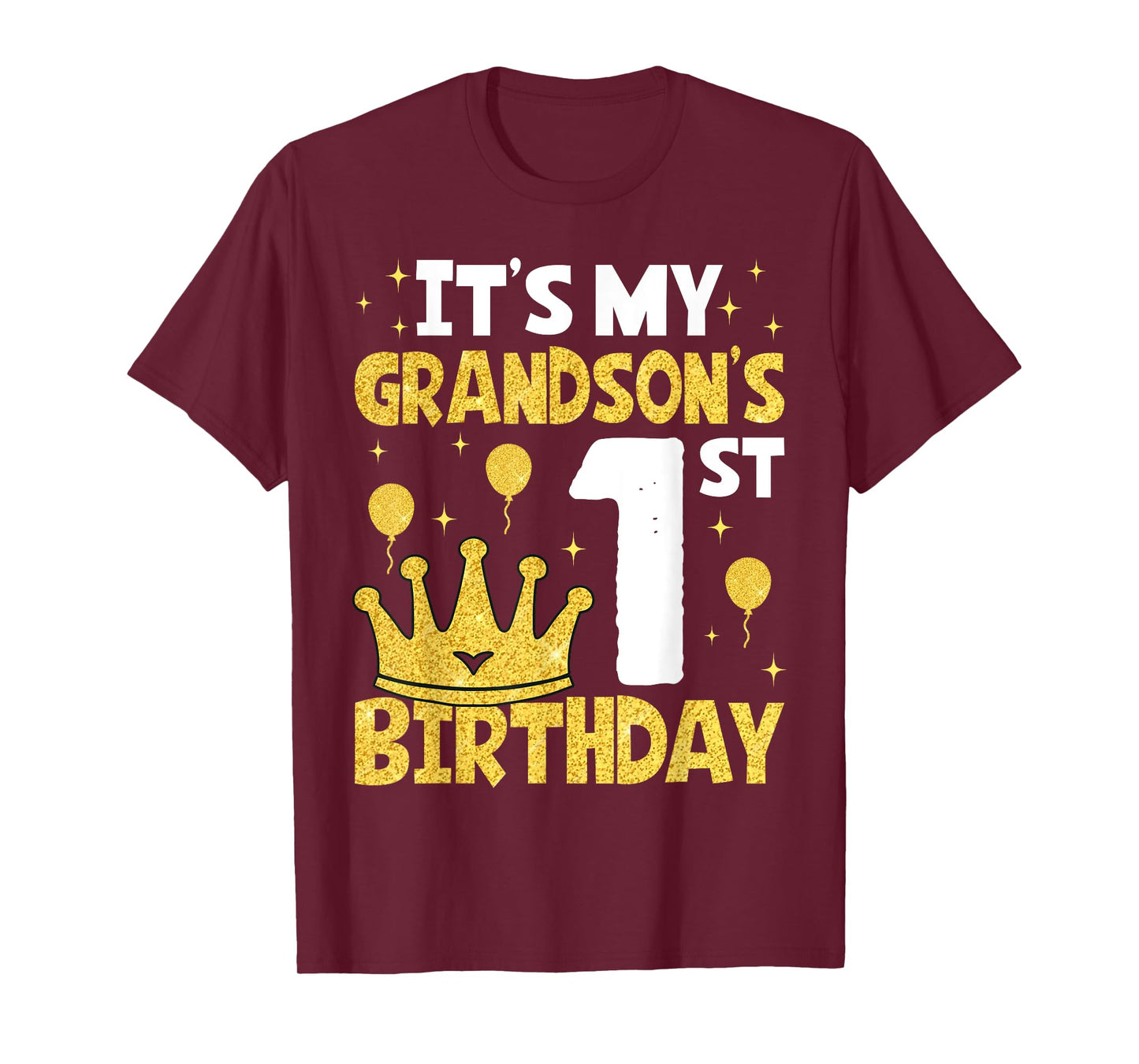 It's My Grandson's 1st Birthday 1 Year Old Toddler Boy T-Shirt