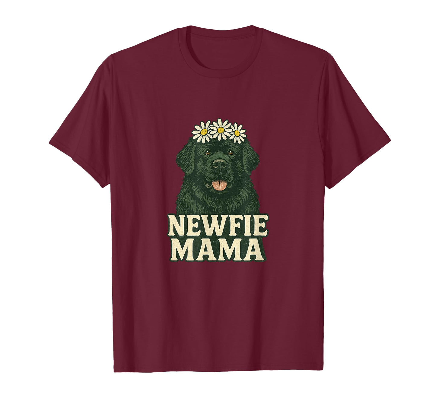 Newfie Mama Newfoundland Dog Lover Winter Snow Big Fluffy T-Shirt