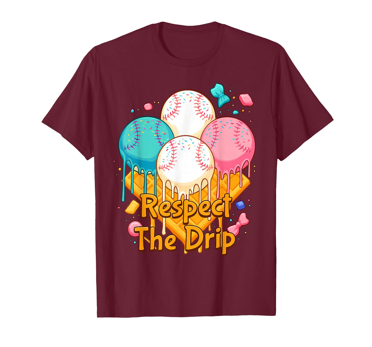 Respect The Drip Baseball Drip Boys Ice Cream Drip Youth T-Shirt