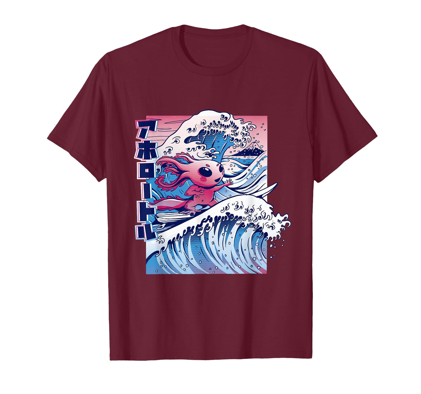 Axolotl Kanagawa Great Wave Japan T-Shirt