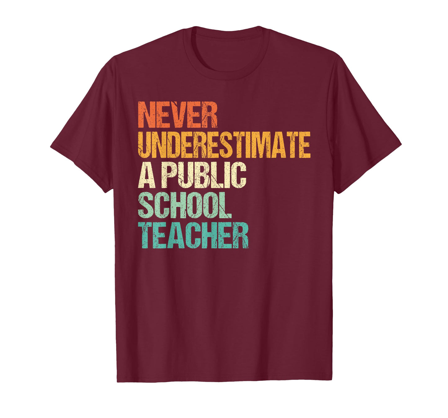 Never Underestimate A Public School Teacher T-Shirt