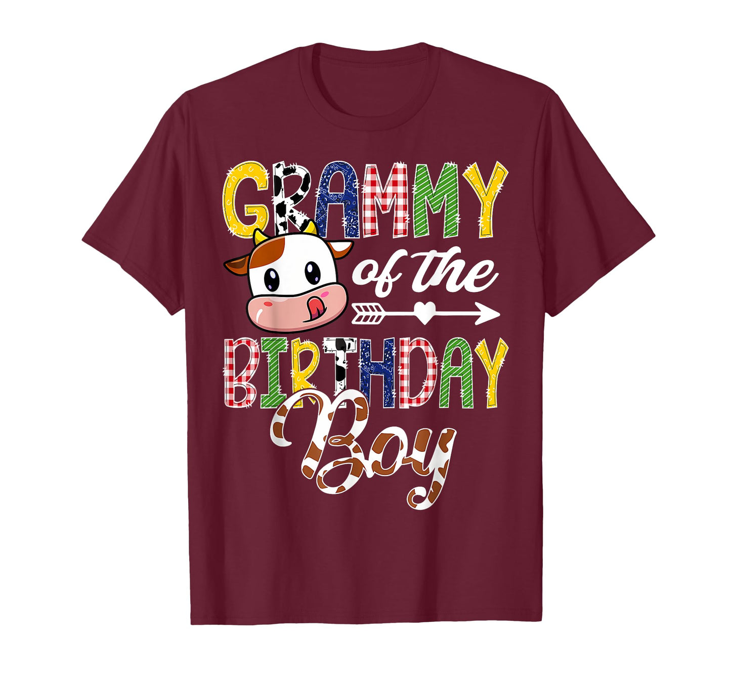 Grammy Of The Birthday Boy Cow Farm 1St Birthday Boy T-Shirt