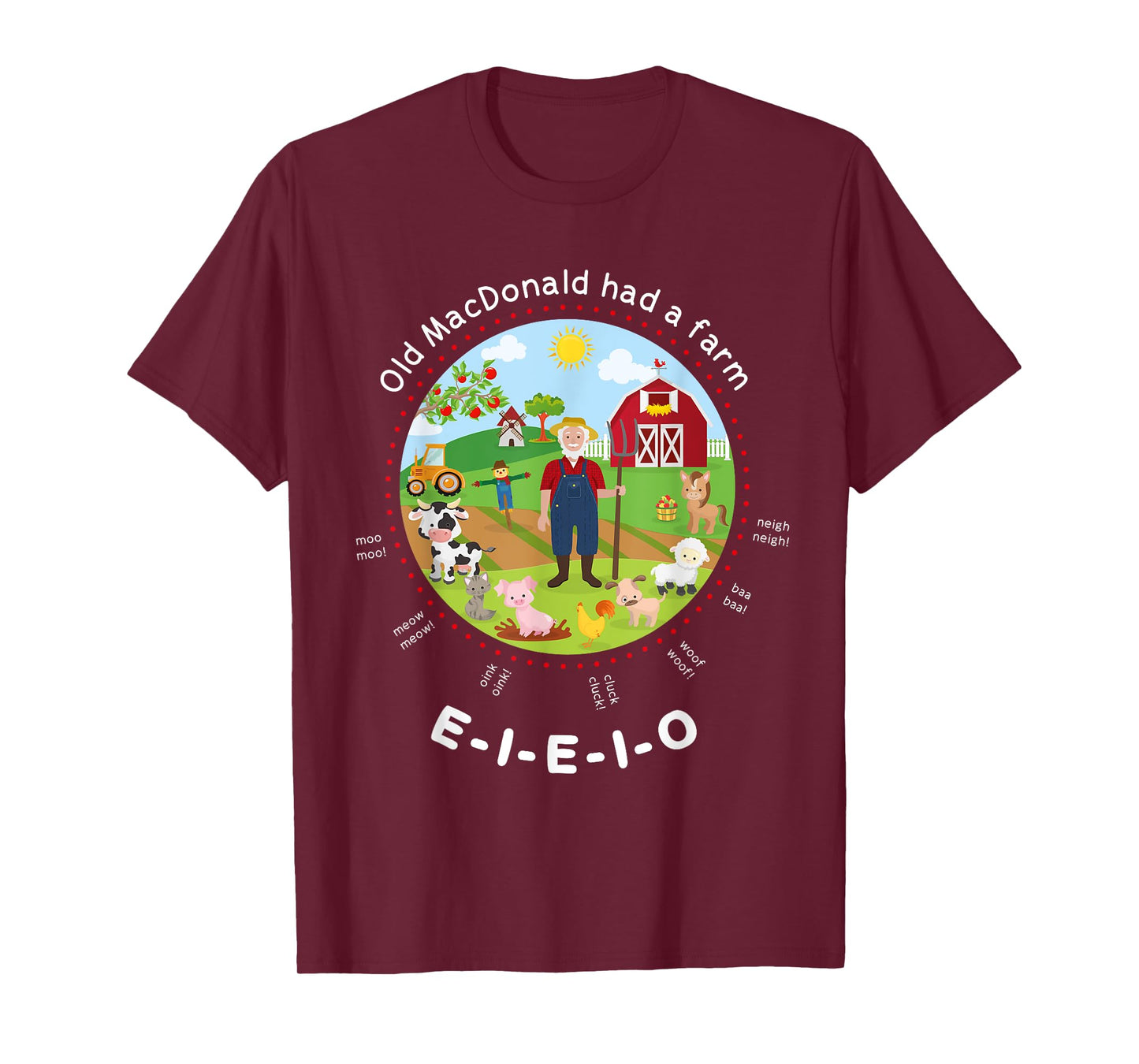 Old MacDonald had a farm English Nursery Rhyme Theme T-Shirt T-Shirt