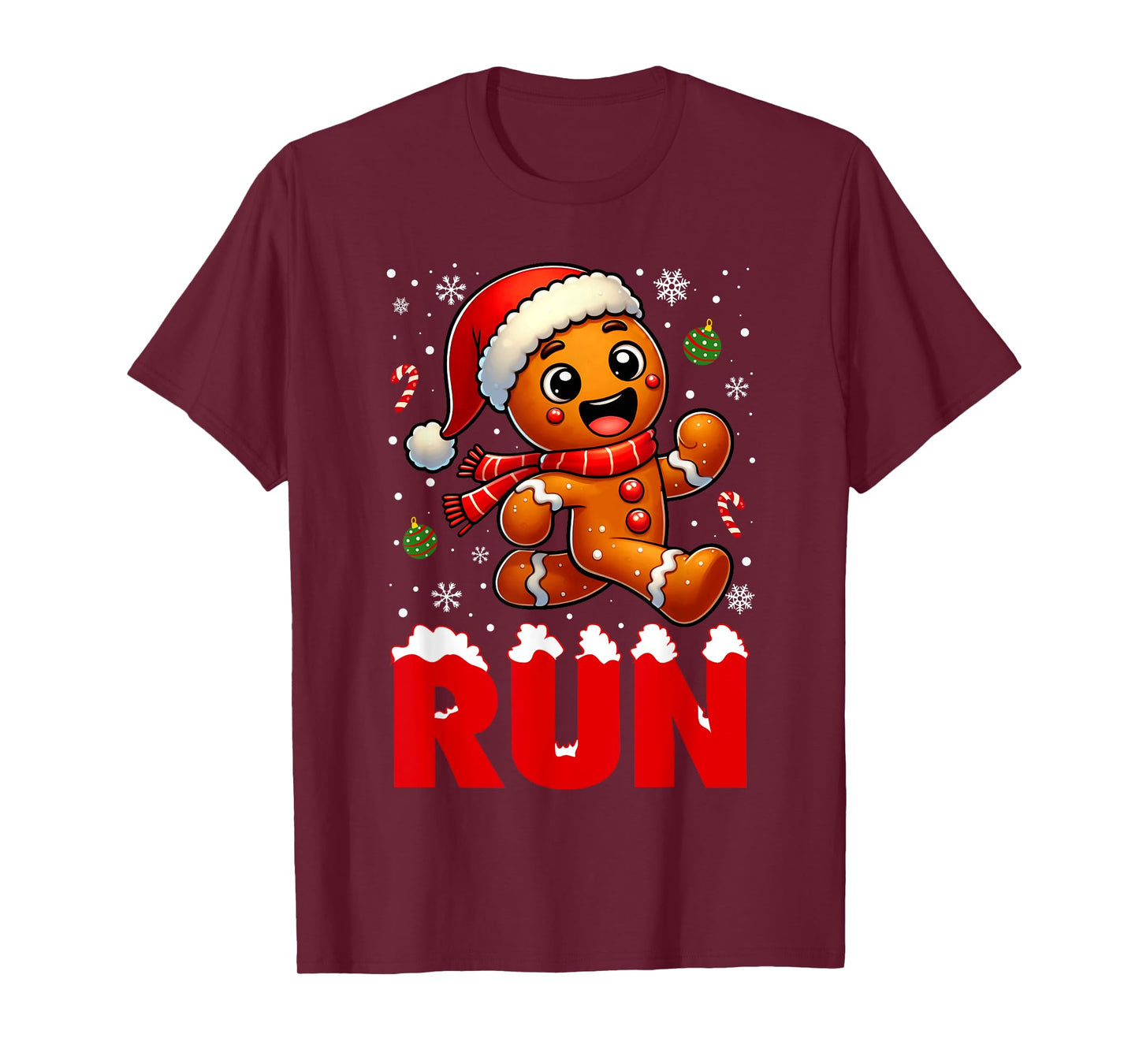 Gingerbread Running Cross Country Gingerman Runner Christmas T-Shirt