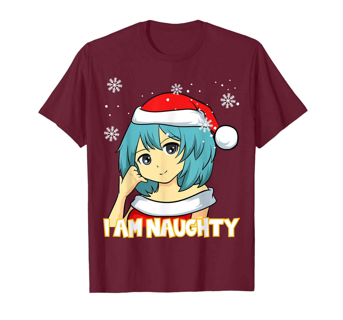 I am Naughty Anime Manga Gaming Cosplay Merry Christmas T-Shirt