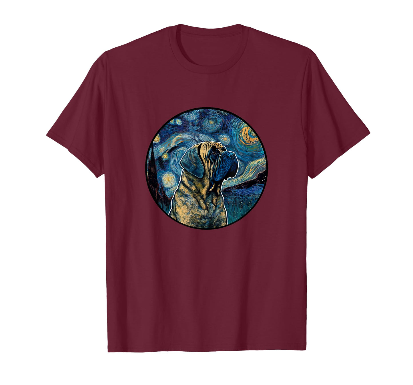 English Mastiff Starry Night Painting Dog Mom Dad T-Shirt