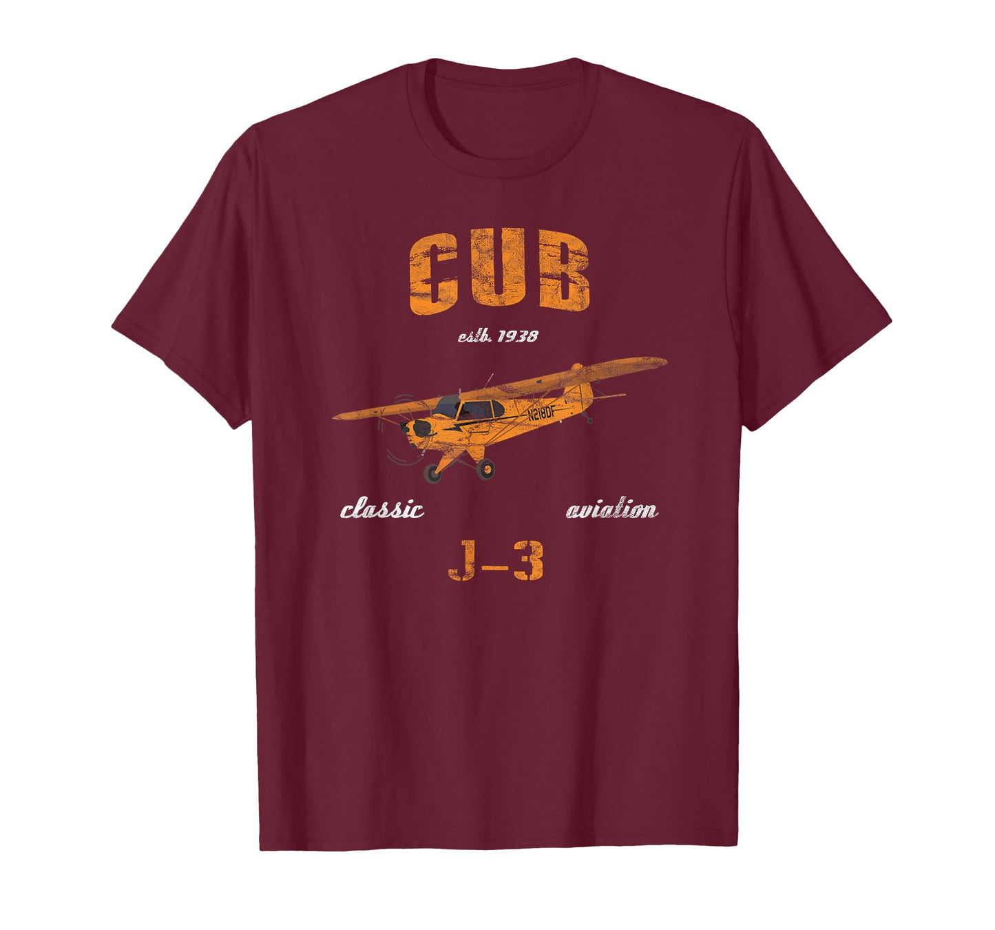 J-3 Cub Classic Airplane Aviation Vintage Pilot T-Shirt