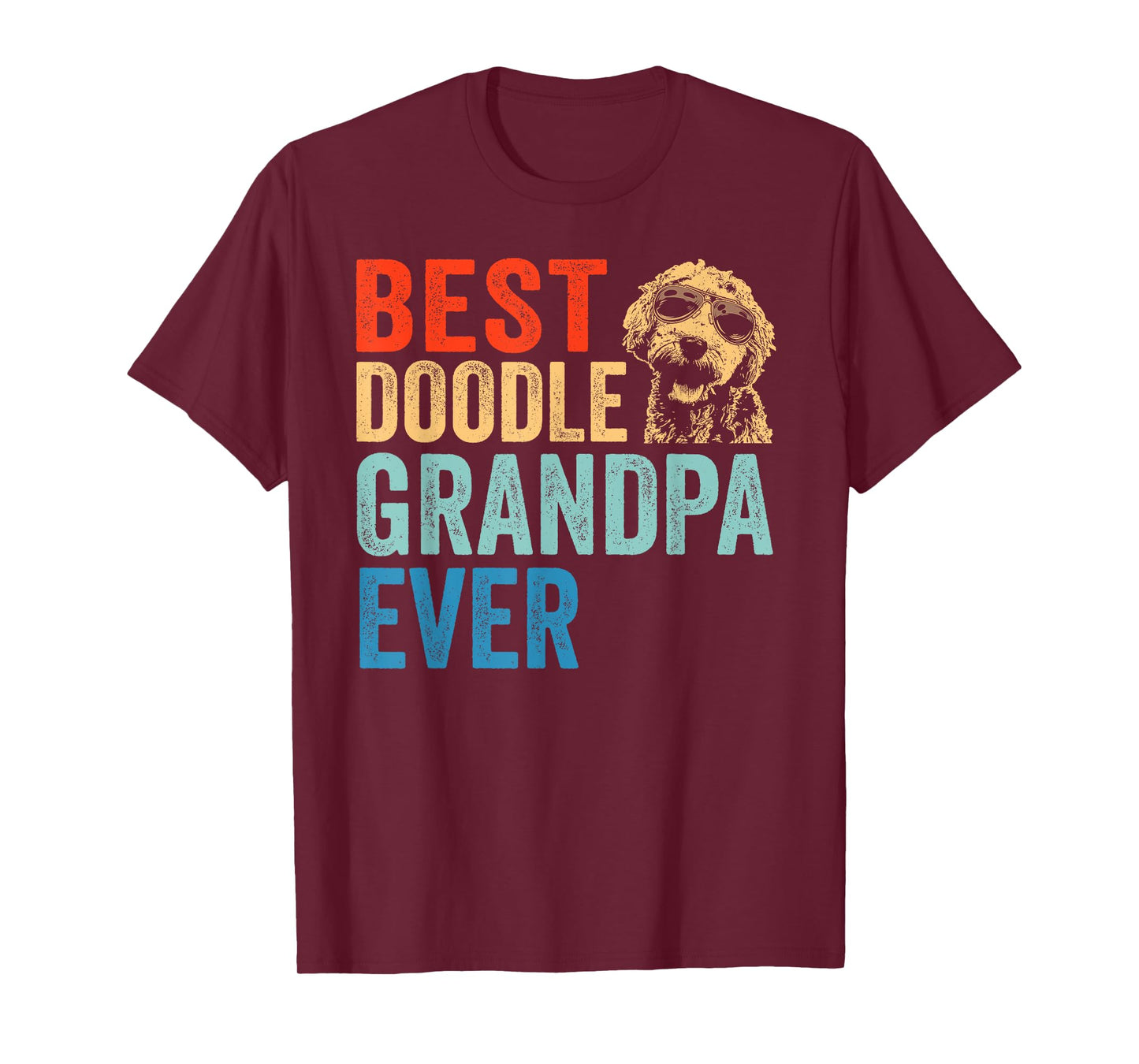 Best Doodle Grandpa Ever Vintage Tshirt Goldendoodle Gift T-Shirt