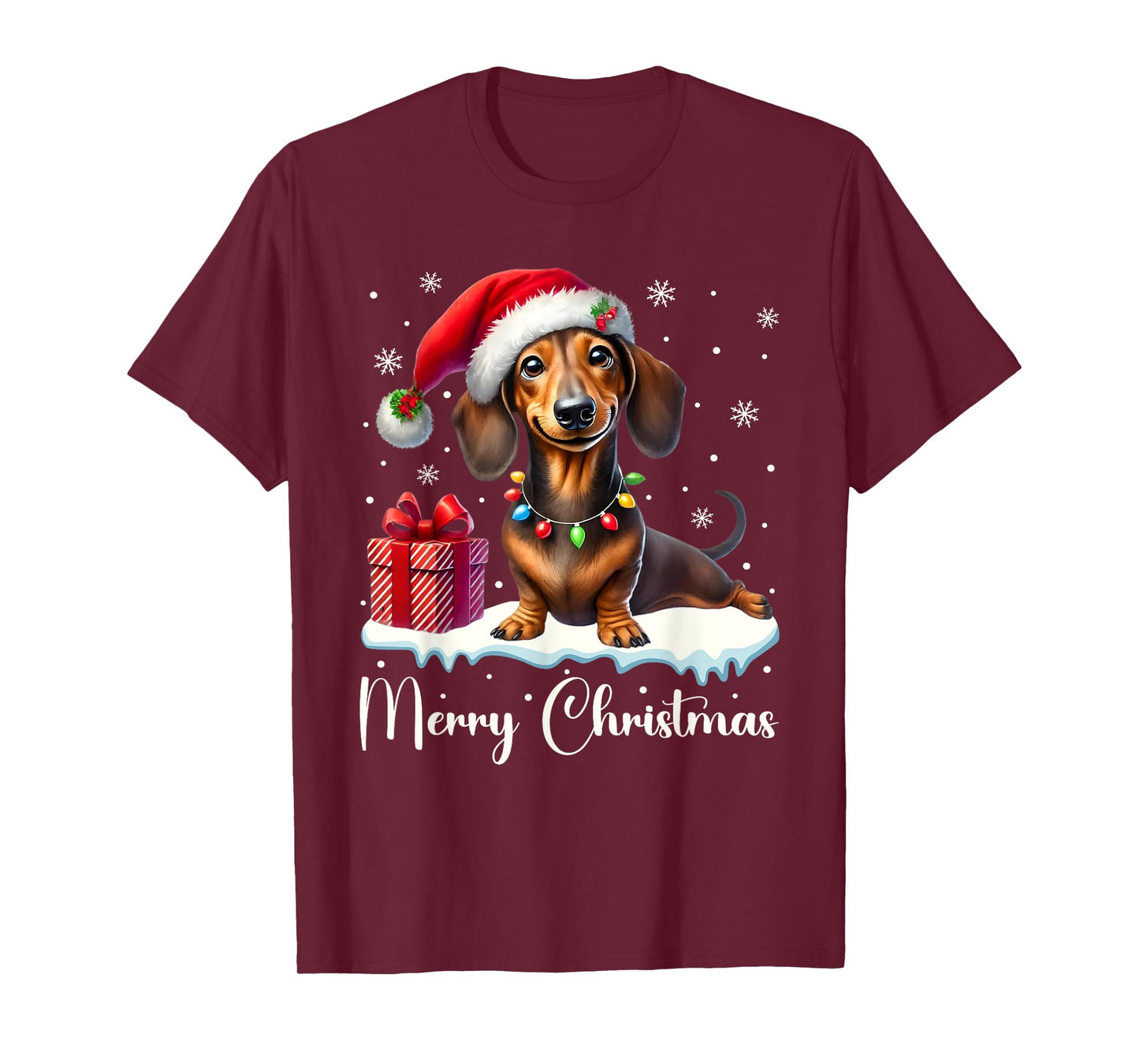 Christmas Pajamas Christmas Outfit Cute Dachshund Dog T-Shirt