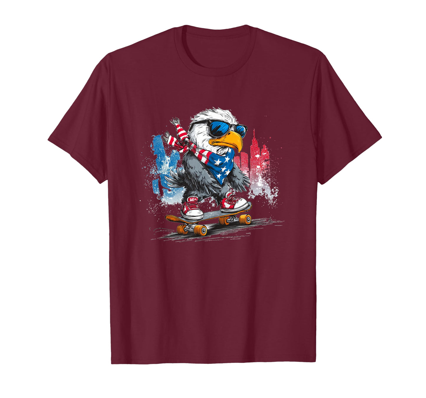 Patriotic Colors with Eagle for Skater Lovers T-Shirt