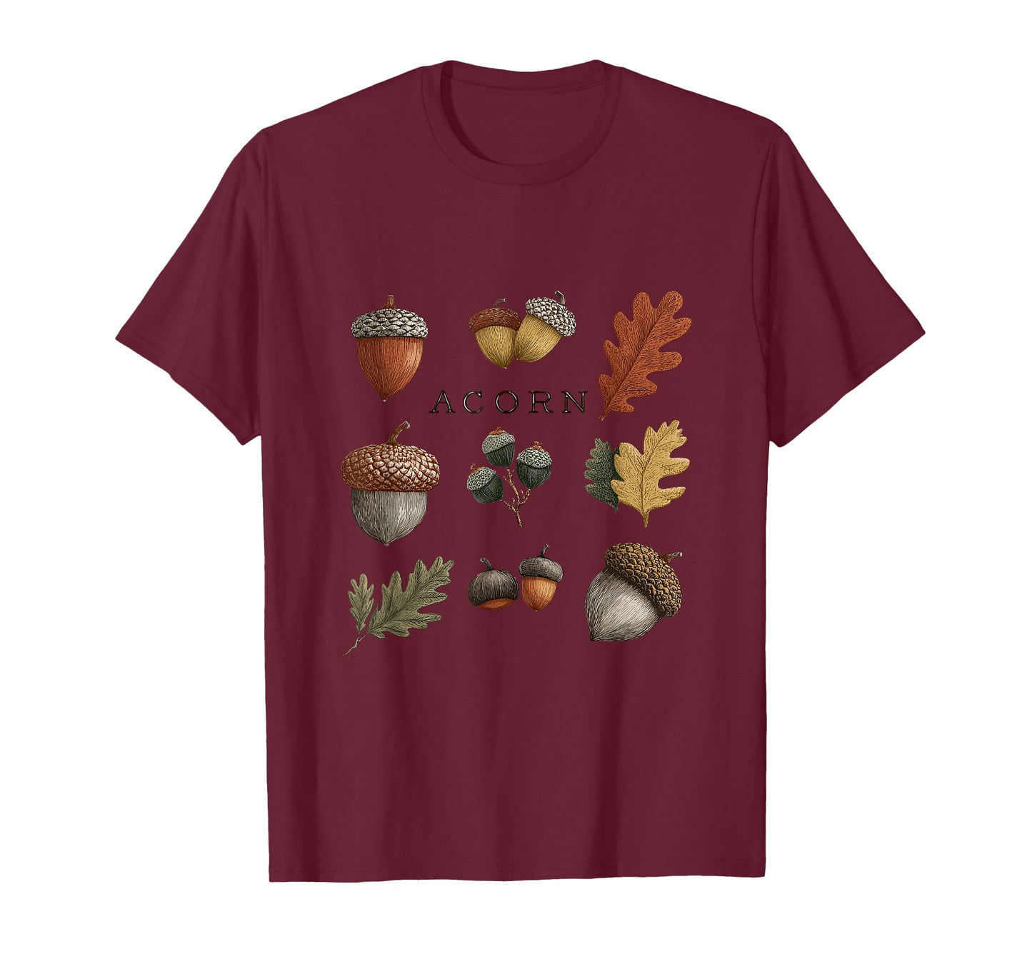 Nice Acorn and Forest Look for Oak Trees Lovers T-Shirt