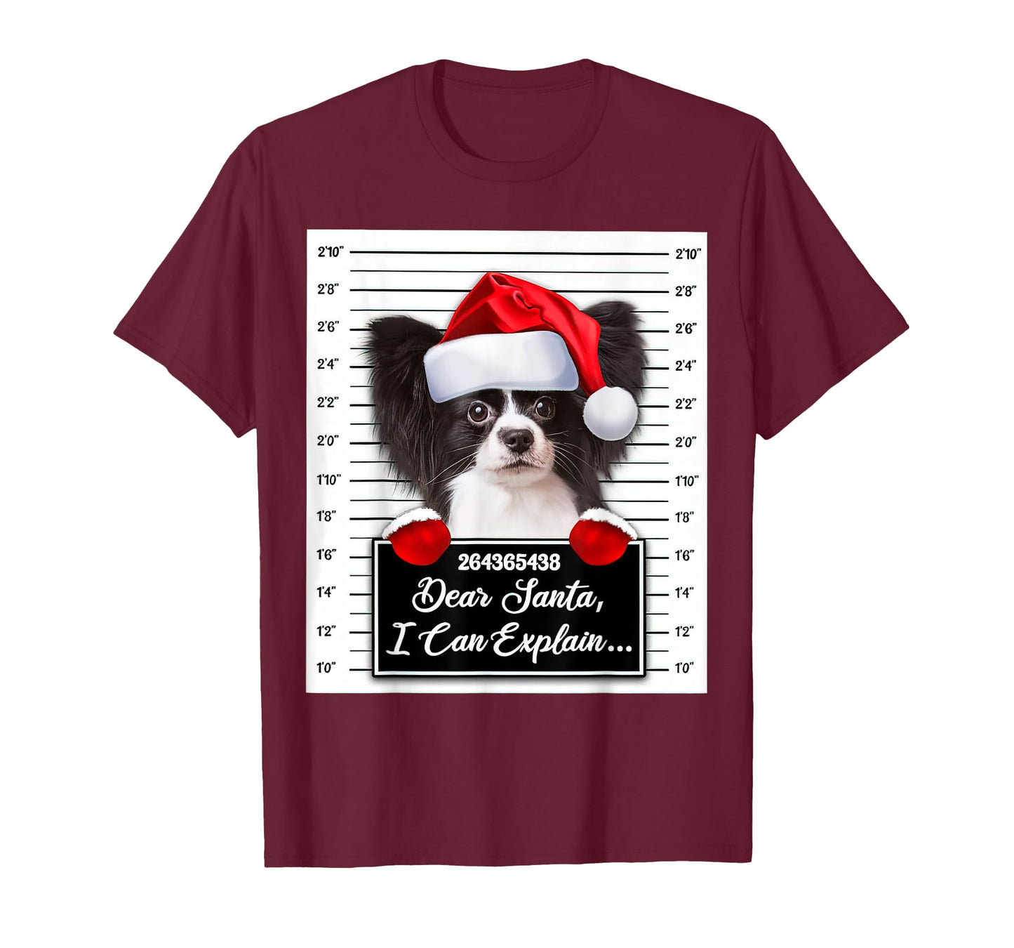 Dear Santa I Can Explain Funny Christmas Papillon Xmas T-Shirt