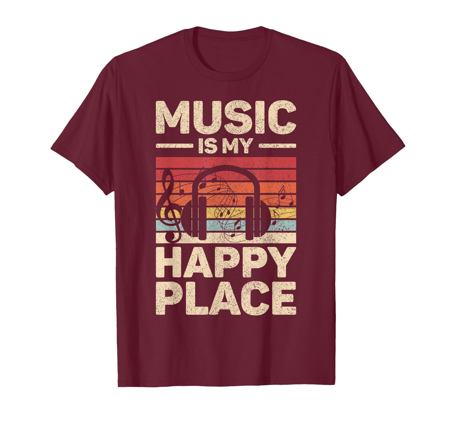 Music Is My Happy Place Musician Outfit EDM Music Lovers DJ T-Shirt