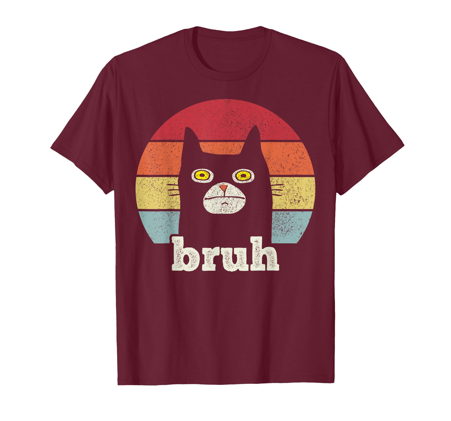 Funny Bruh Cat Meme Retro Style T-Shirt