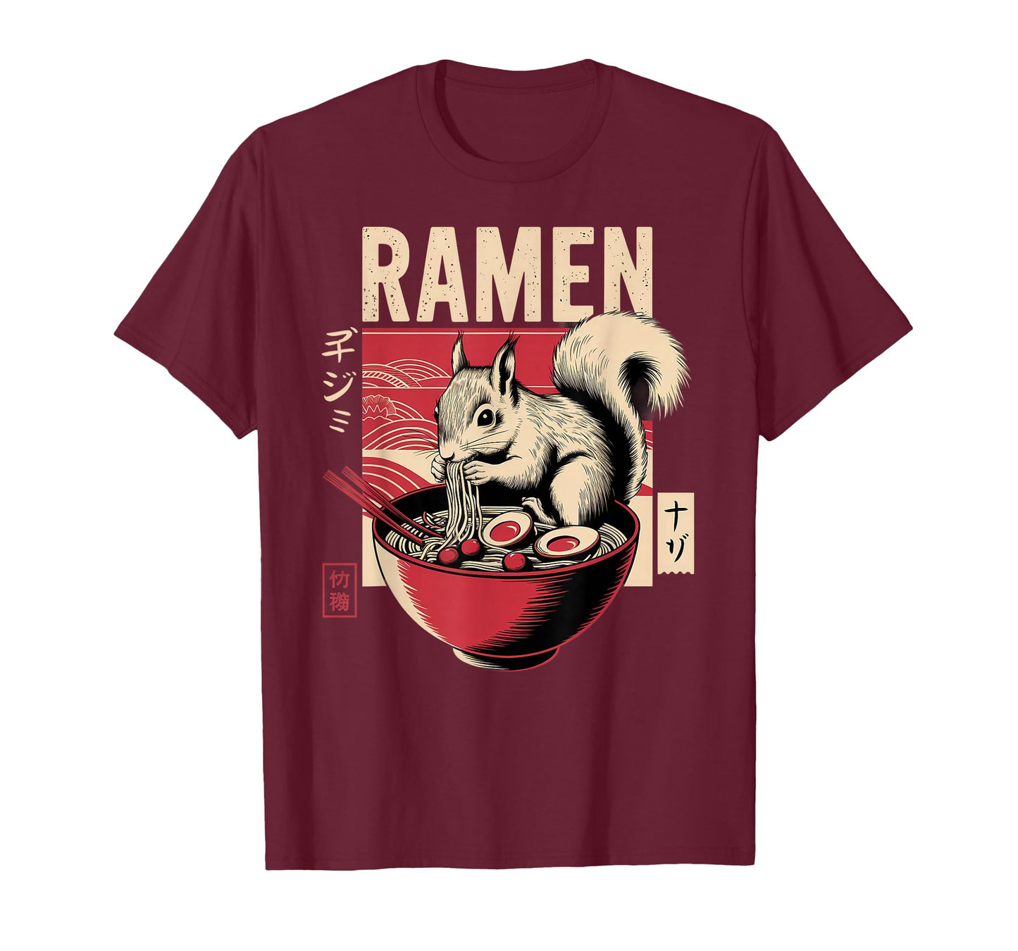 Anime Squirrel Manga Kawaii Otaku Japanese Ramen Squirrel T-Shirt
