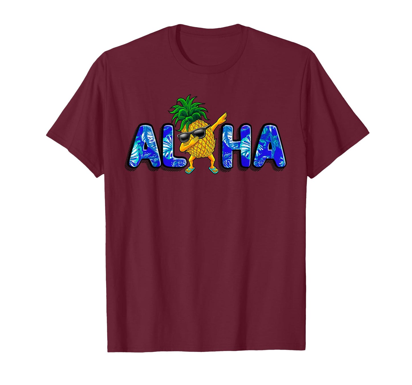 Aloha Dabbing Pineapple Sunglasses Beaches Hawaii Hawaiian T-Shirt