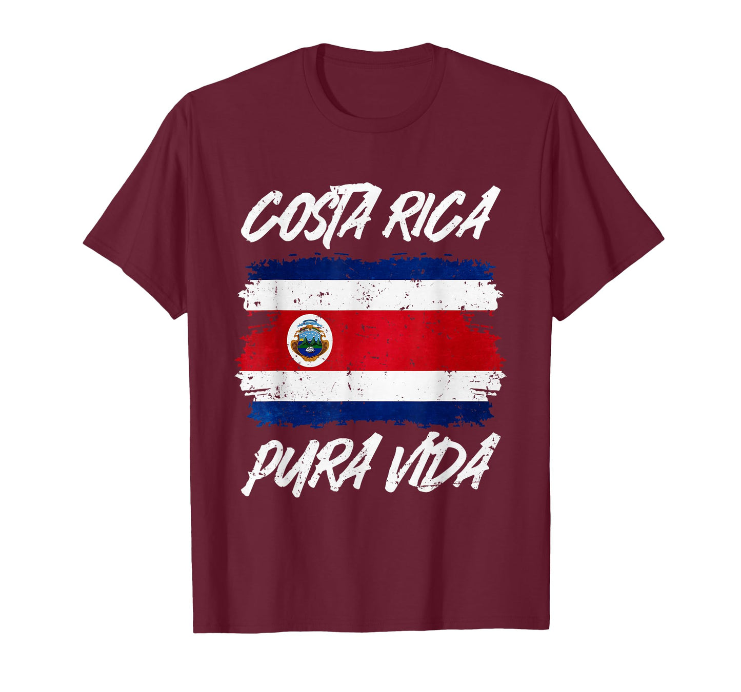 Pura Vida National Flag Of Costa Rica Cool Central America T-Shirt