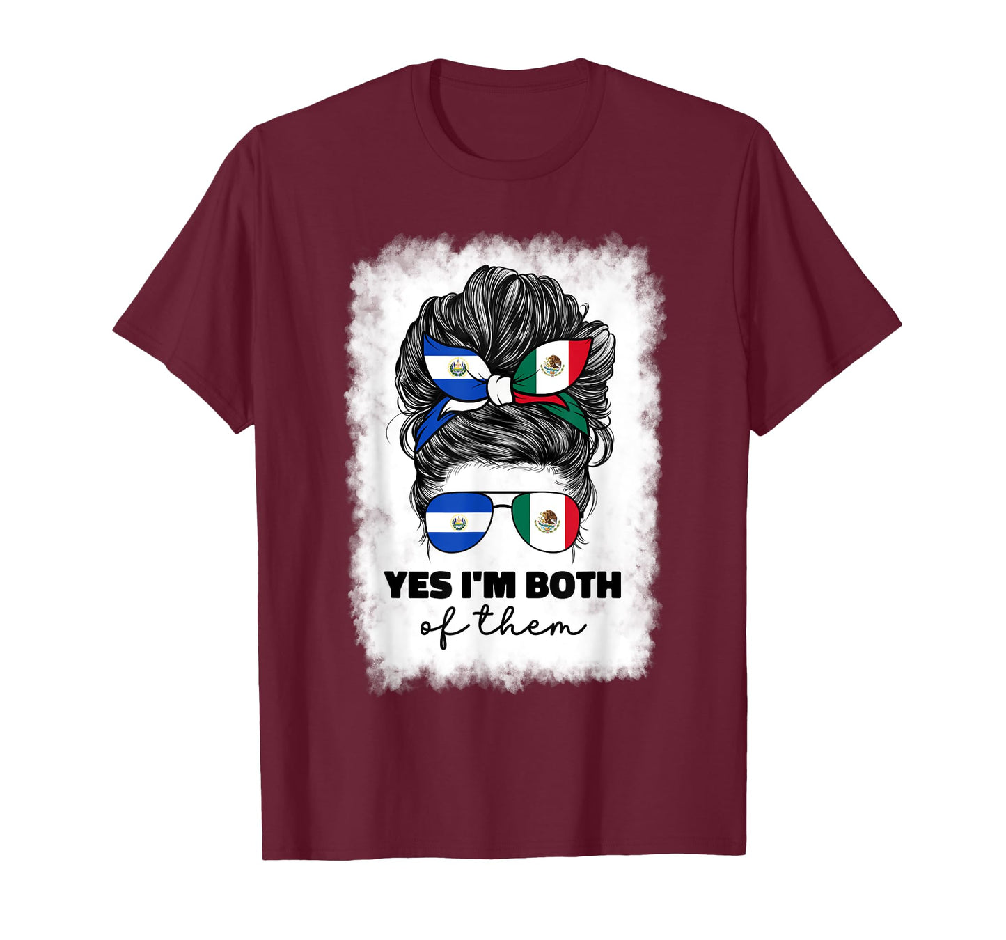Half Mexican And Salvadorian Mexico El Salvador Flag Girl T-Shirt