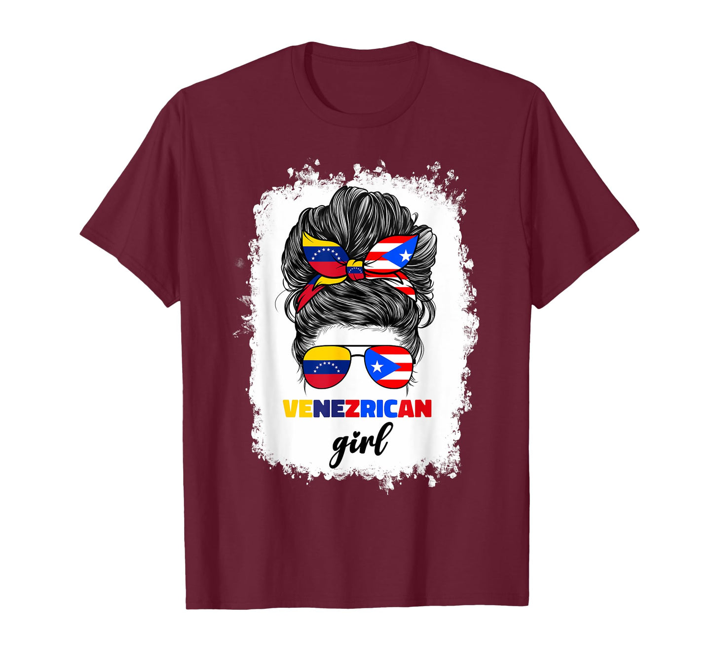 Venezuelan And Puerto Rican Rico Venezuela Flag Girl Women T-Shirt