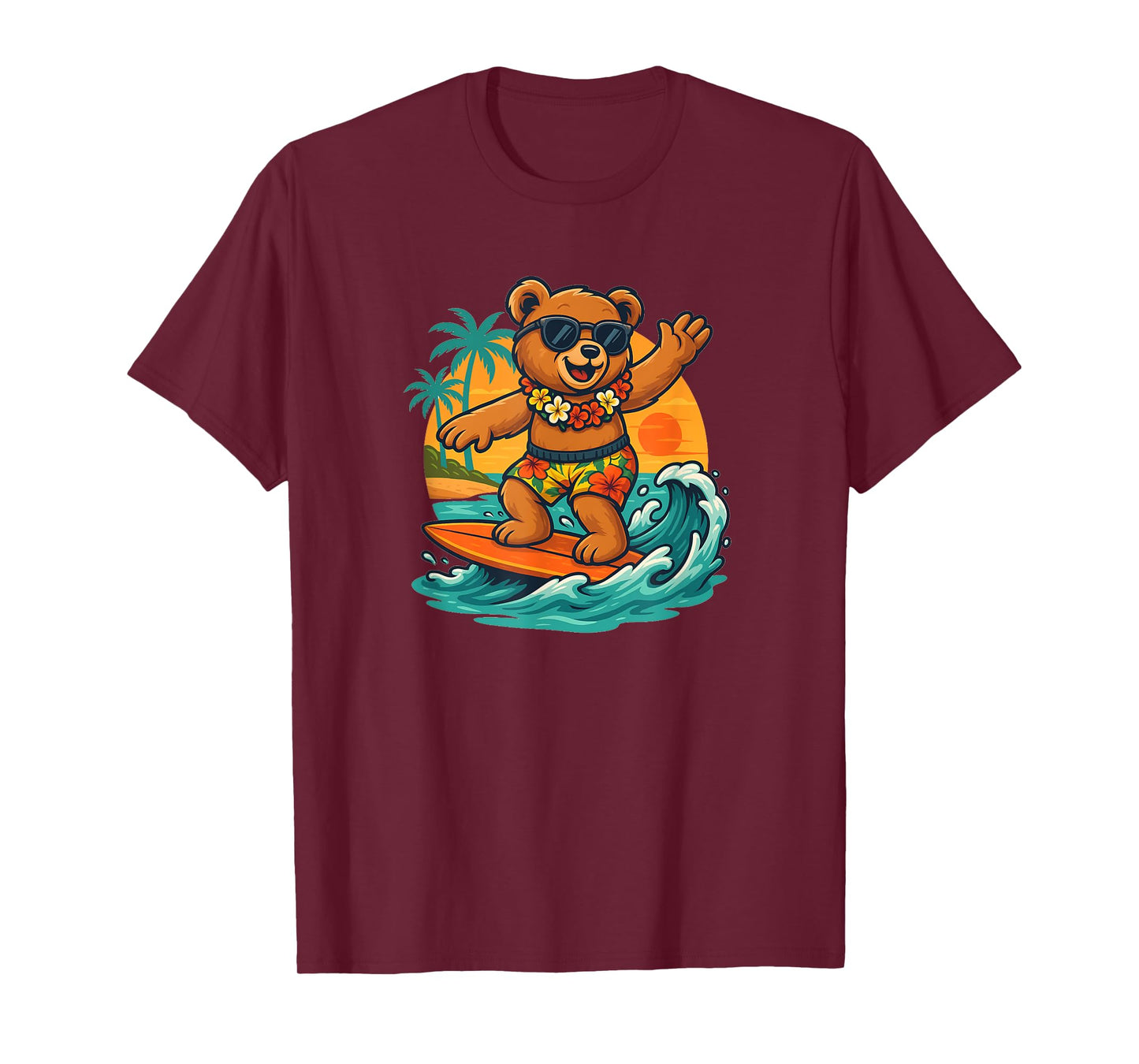 Surfing Teddy Bear in Summer Season for Surfboard Lovers T-Shirt