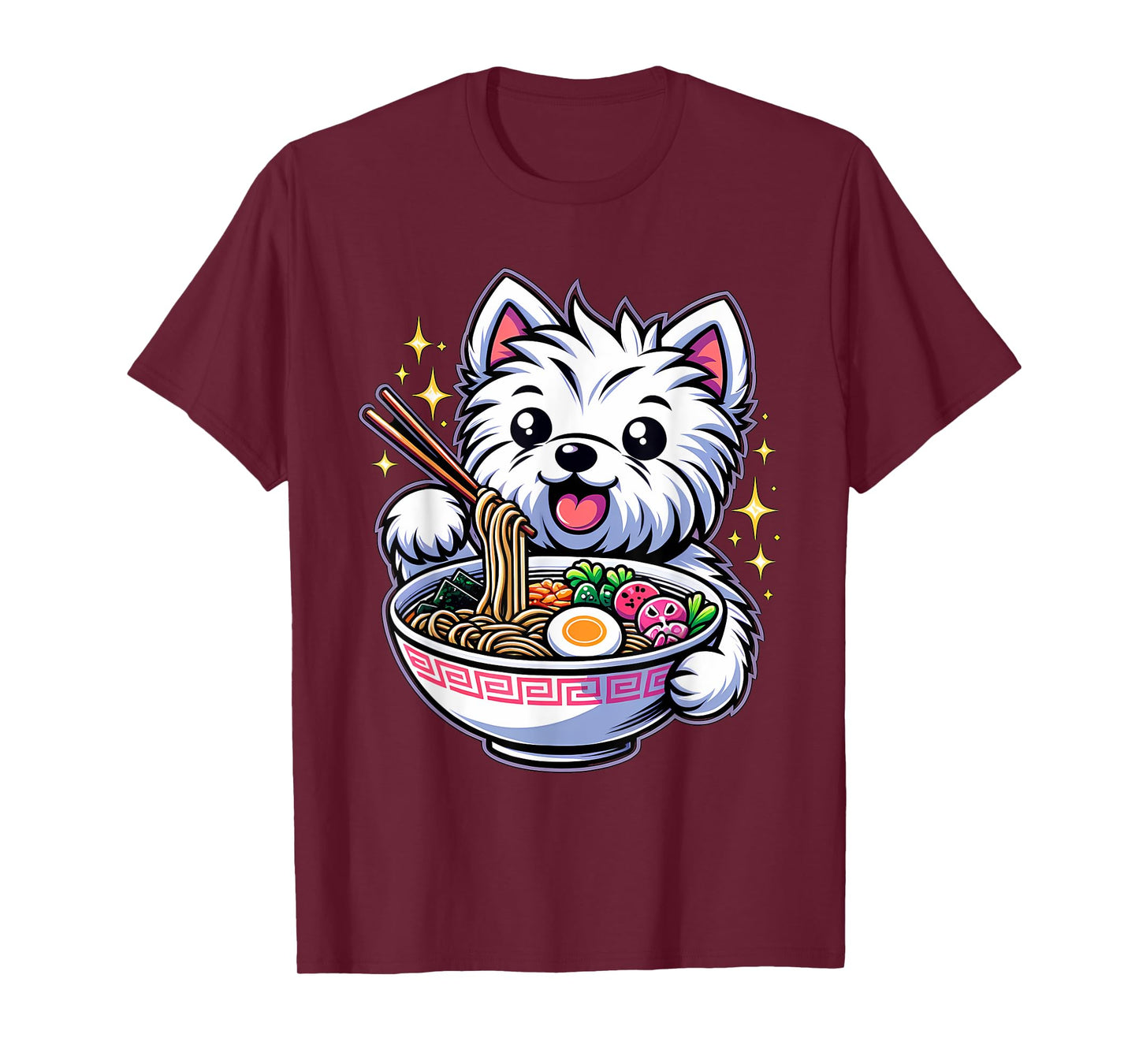 Kawaii Anime West Highland Terrier Dog Ramen T-Shirt